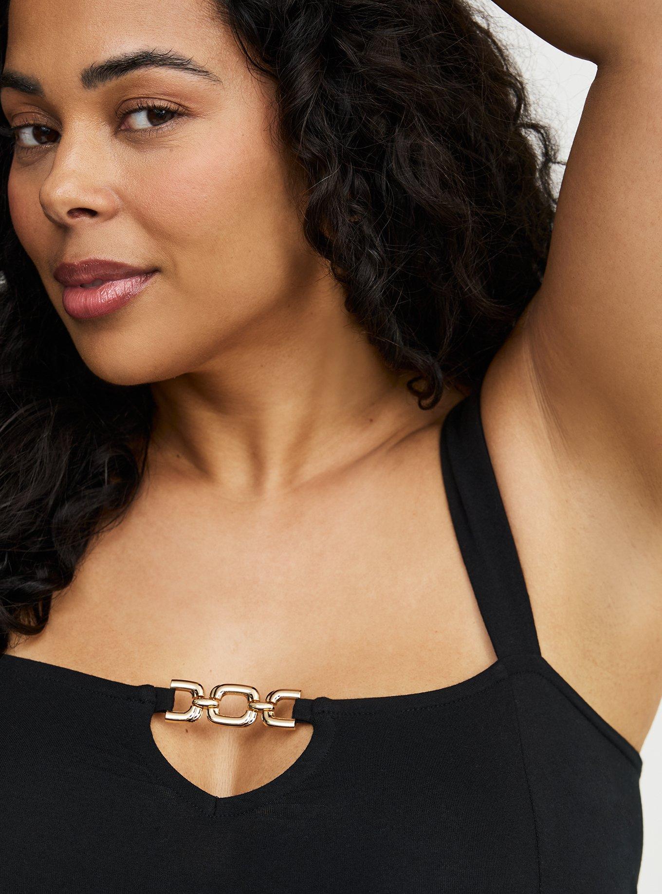 Foxy Chain Front Tank, DEEP BLACK, alternate