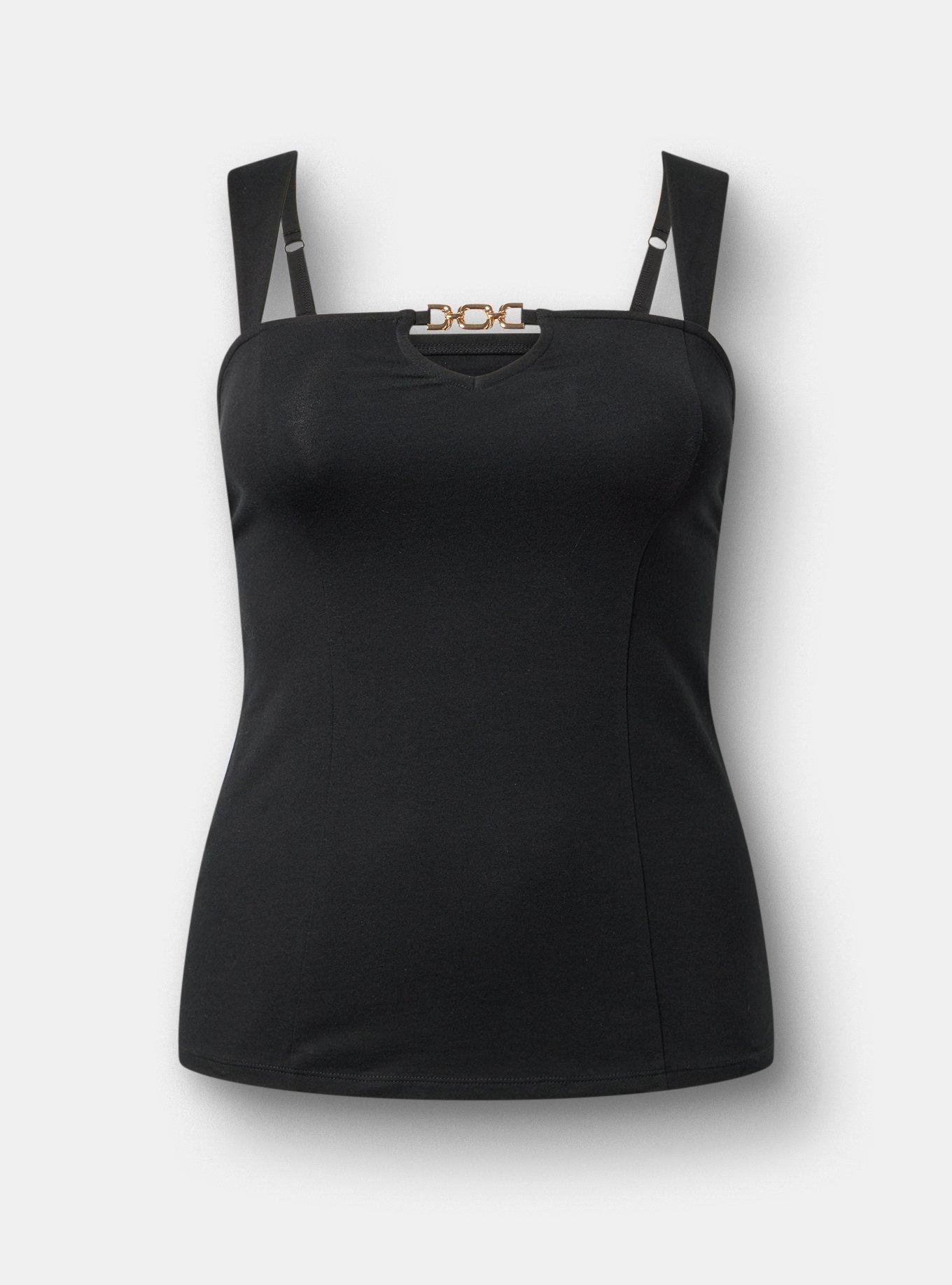 Foxy Chain Front Tank, DEEP BLACK, hi-res