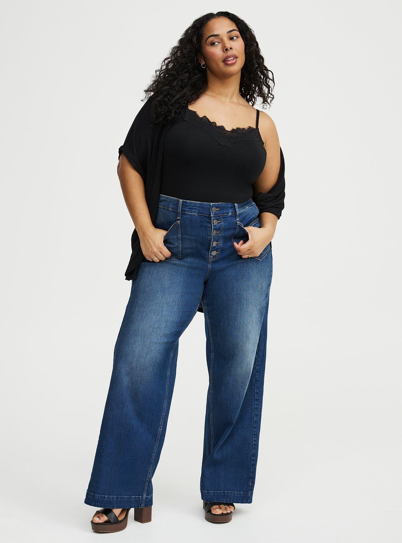 Foxy Lace Trim Cami, DEEP BLACK, alternate