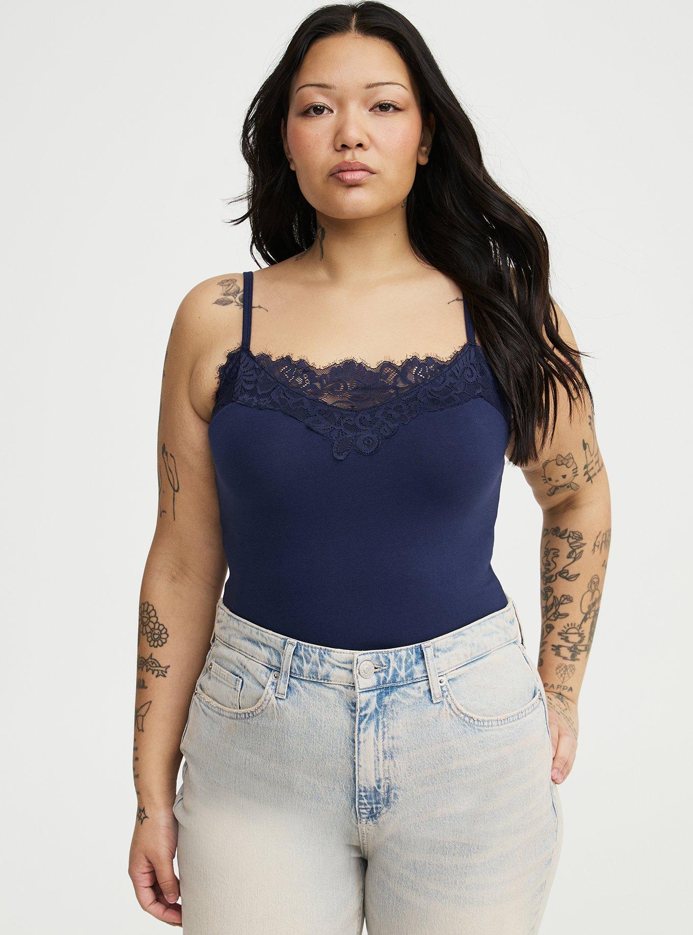 Foxy Lace Trim Cami, PEACOAT, alternate