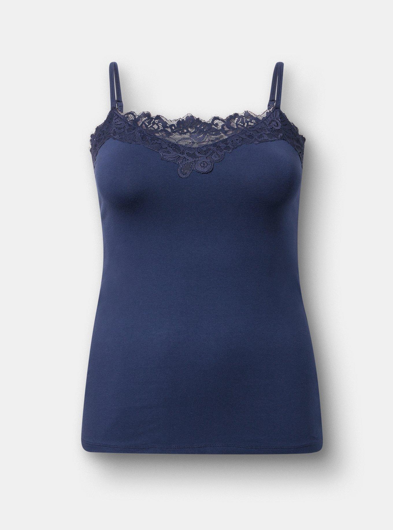 Foxy Lace Trim Cami, PEACOAT, hi-res