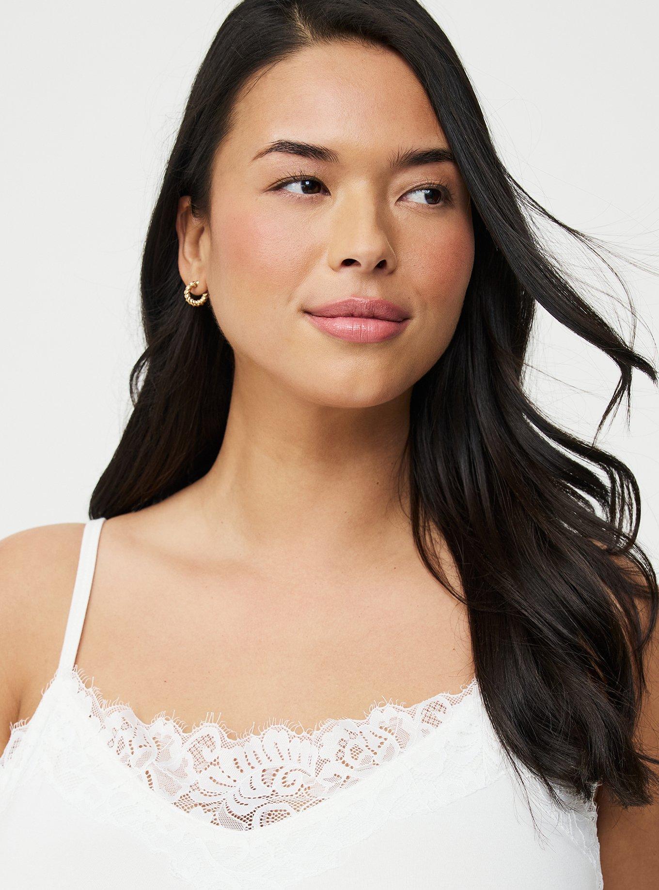 Foxy Lace Trim Cami, BLANC DE BLANC, alternate