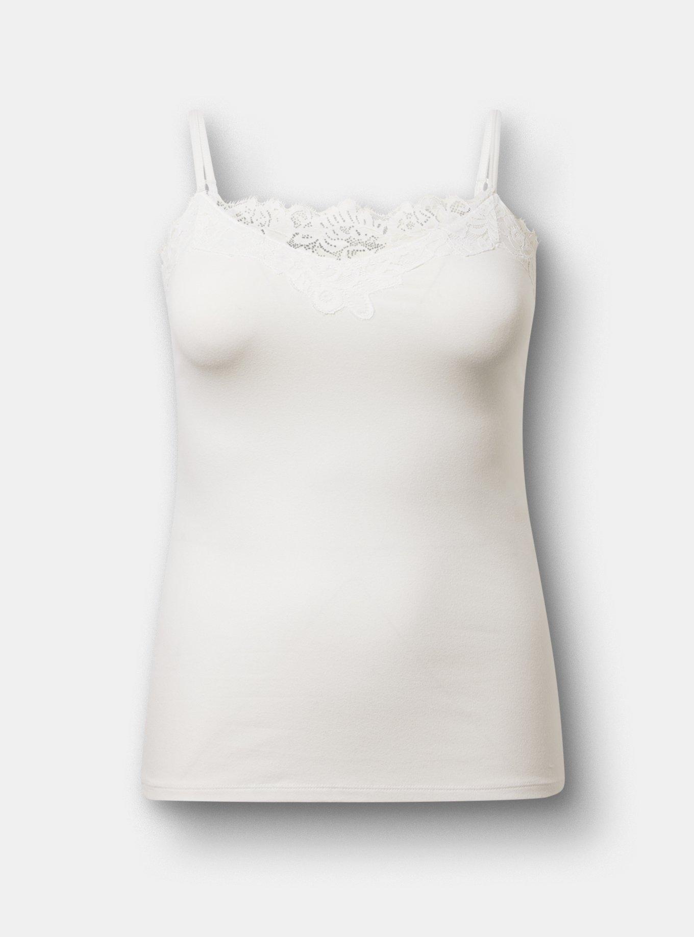 Foxy Lace Trim Cami, BLANC DE BLANC, hi-res
