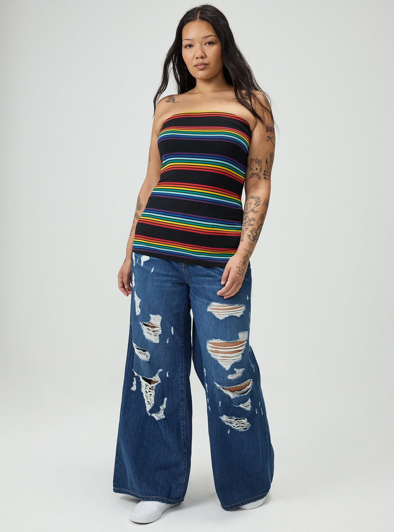 Foxy Tube Top, RAINBOW STRIPE, alternate