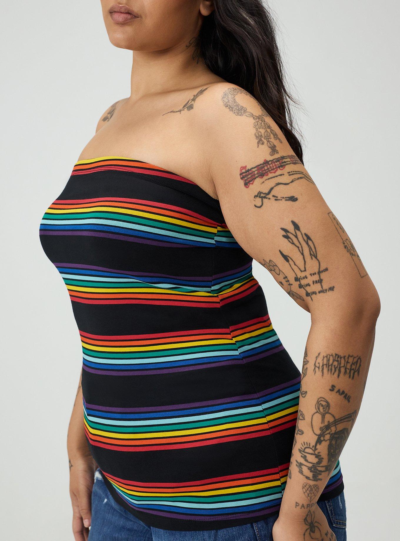 Foxy Tube Top, RAINBOW STRIPE, alternate