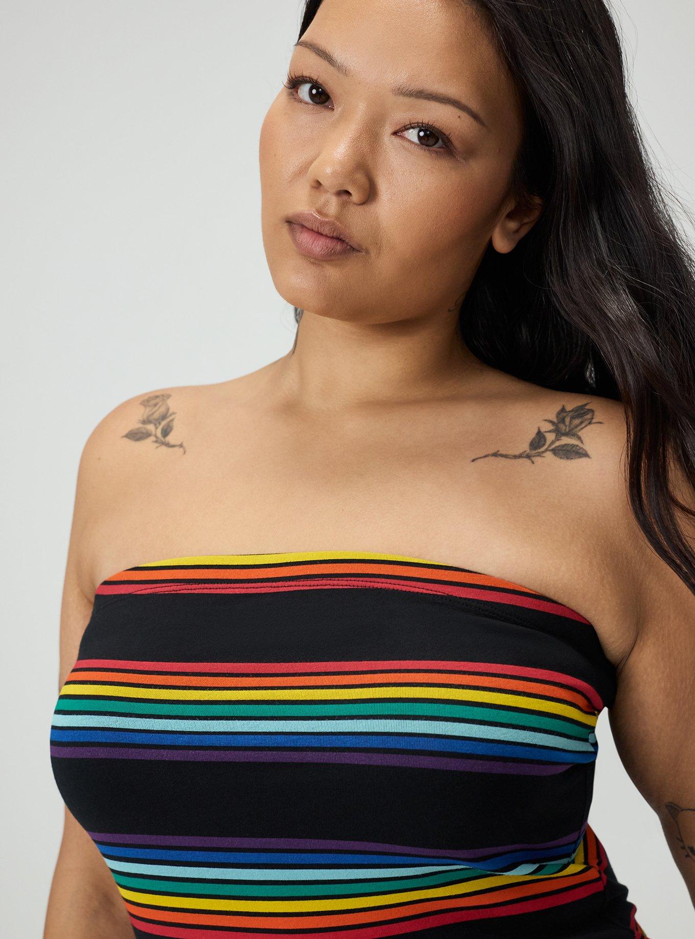 Foxy Tube Top, RAINBOW STRIPE, alternate