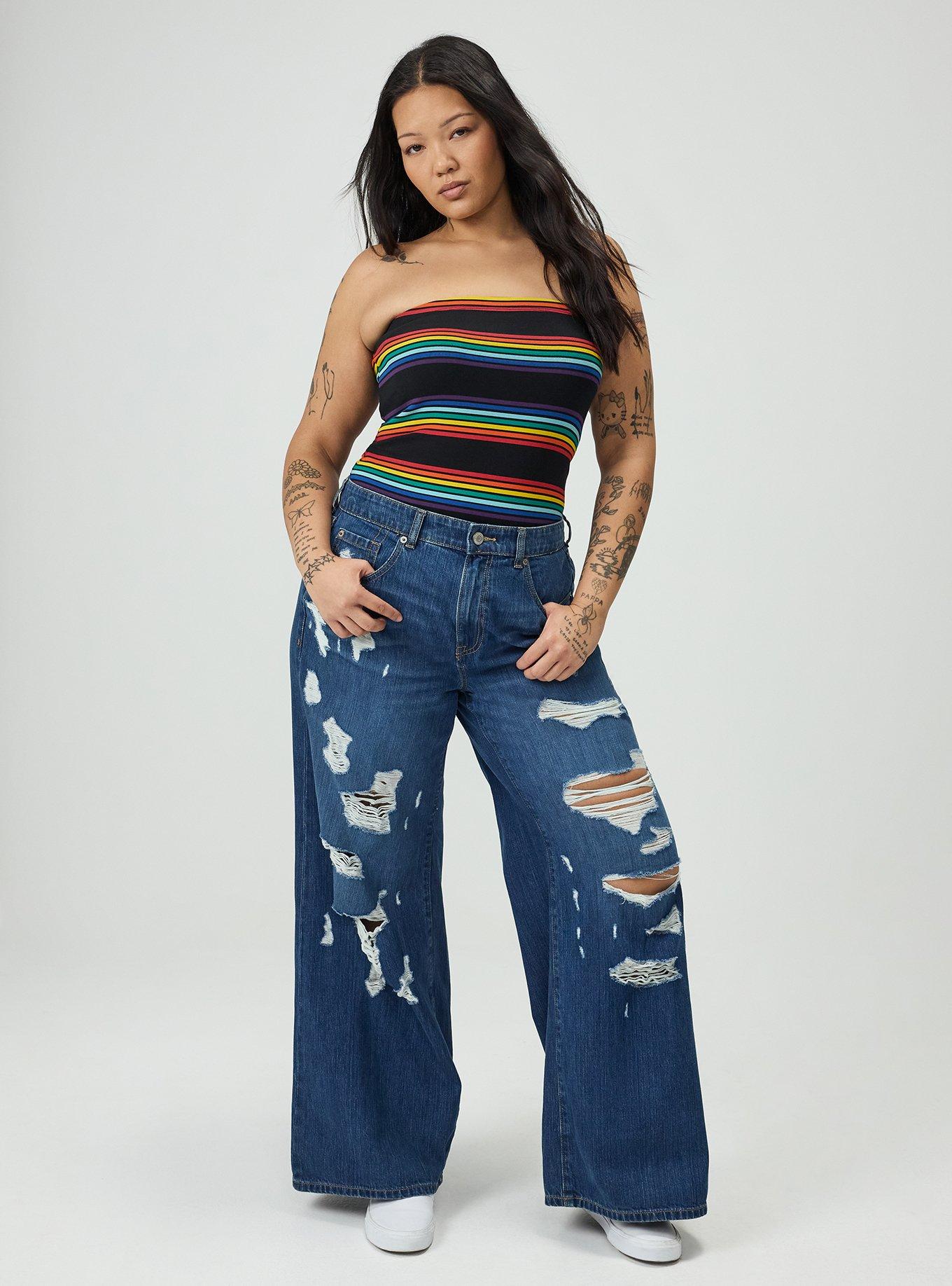 Foxy Tube Top, RAINBOW STRIPE, alternate
