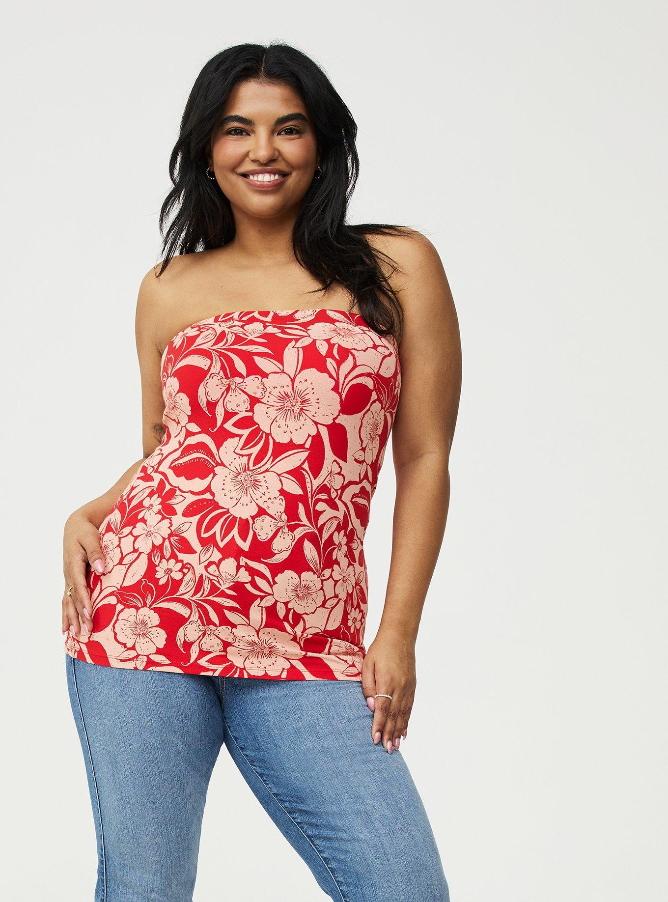 Foxy Tube Top, FLORAL ESCAPE RED, alternate