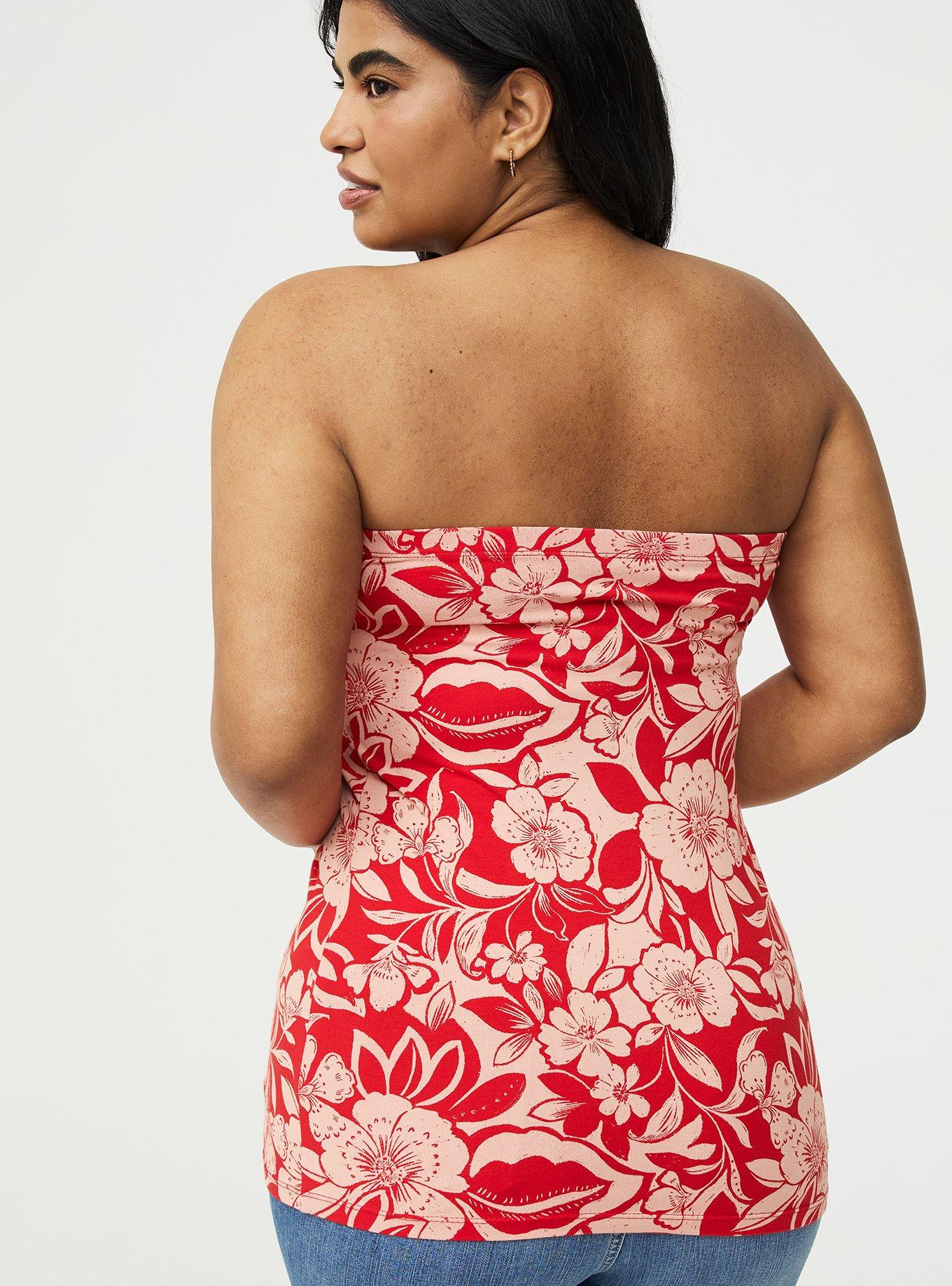 Foxy Tube Top, FLORAL ESCAPE RED, alternate
