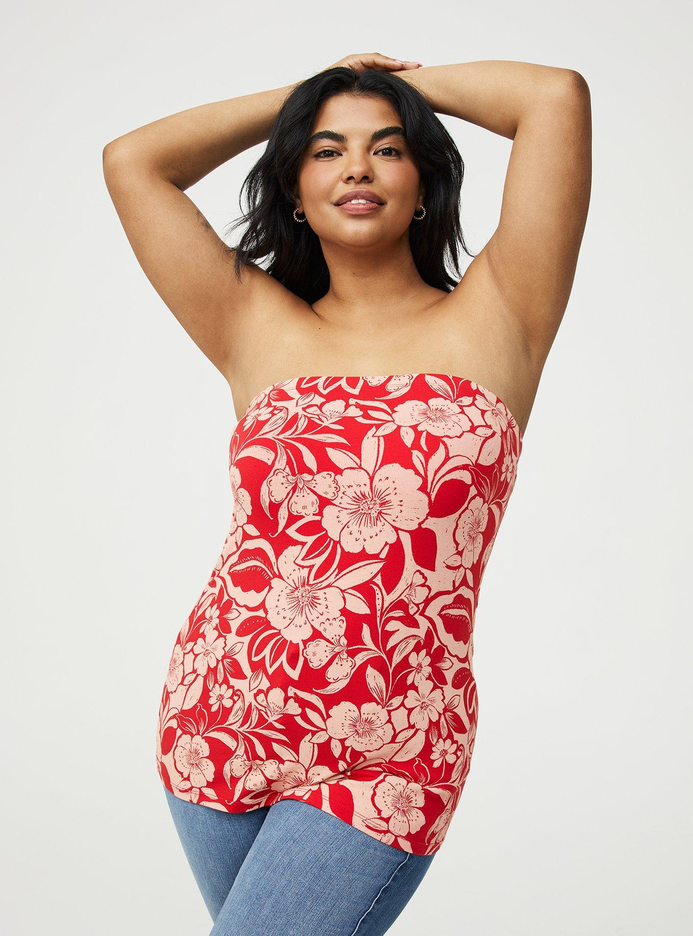 Foxy Tube Top, FLORAL ESCAPE RED, alternate