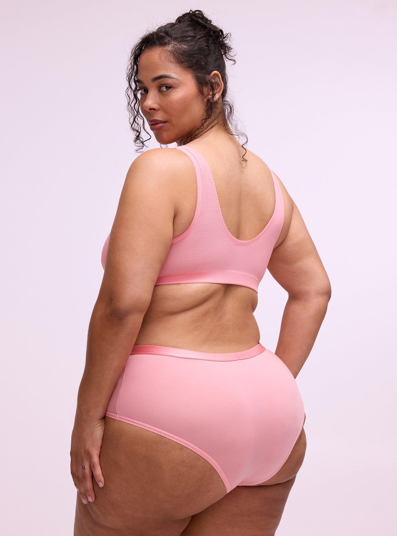 Micro & Mesh Mid-Rise Cheeky Panty, FLAMINGO PINK, alternate