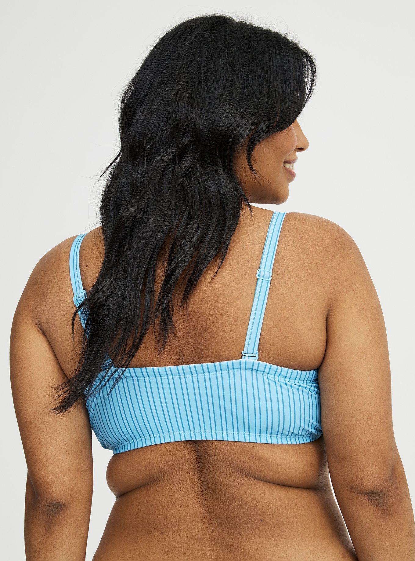 Bow Bandeau Bikini Top, VACAY STRIPE BLUE, alternate