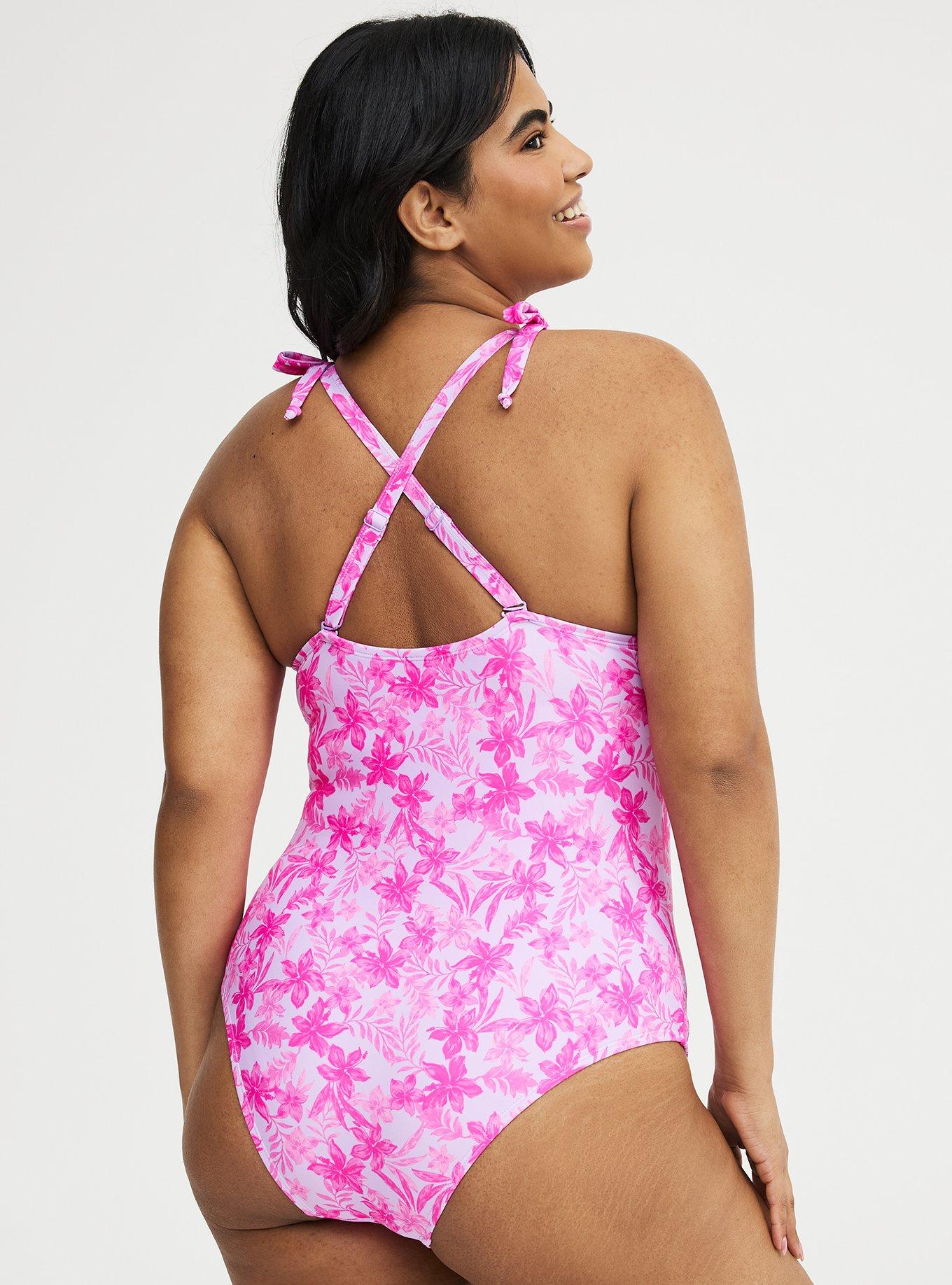 Bow Detail One Piece, NANI TROPICAL PURPLE, alternate