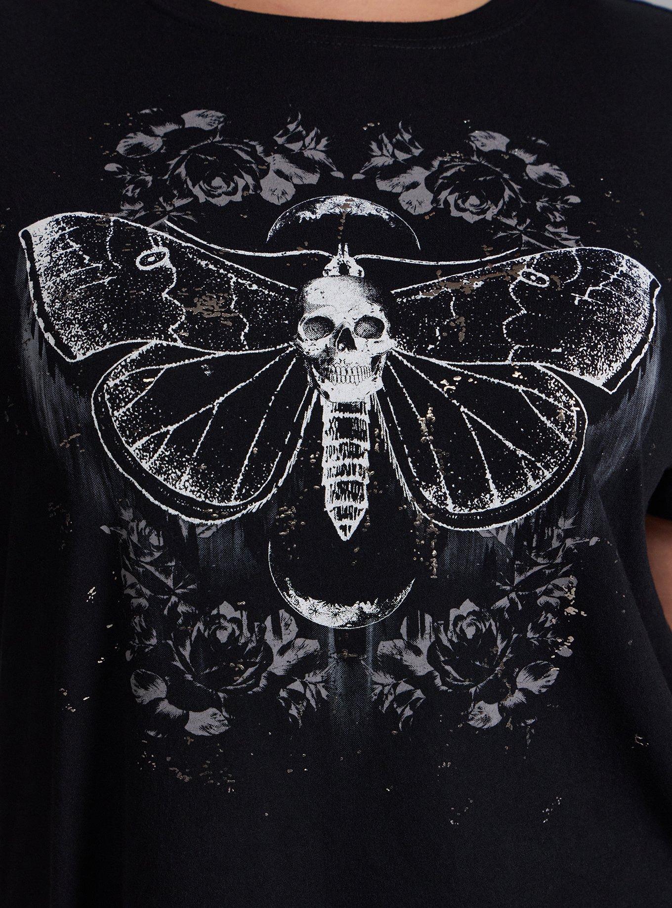 Nightfall Cotton Crew Graphic Tee, MOTH MOON, alternate