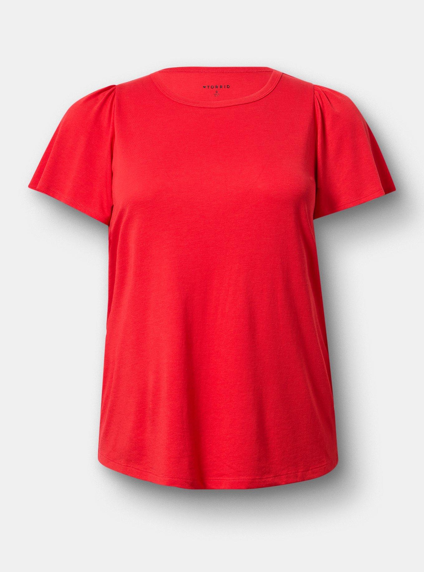Plus Size Signature Jersey Flutter Sleeve Crew Tee, ADRENALINE RUSH, hi-res