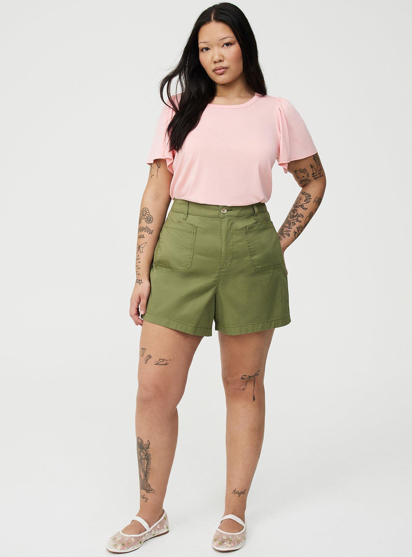 Signature Jersey Flutter Sleeve Crew Tee, BLOSSOM, alternate
