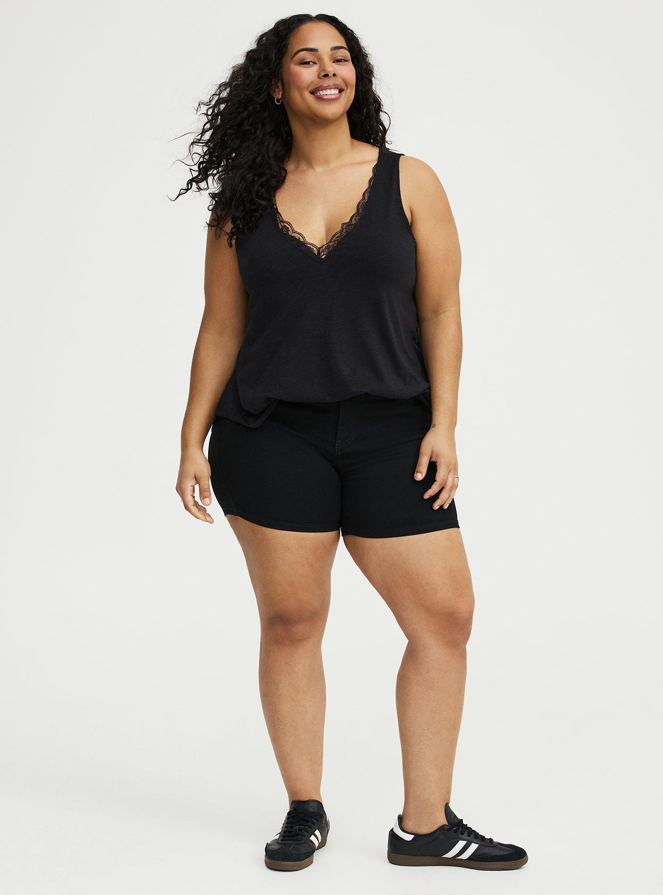 Lace Trim Swing Tank, DEEP BLACK, alternate