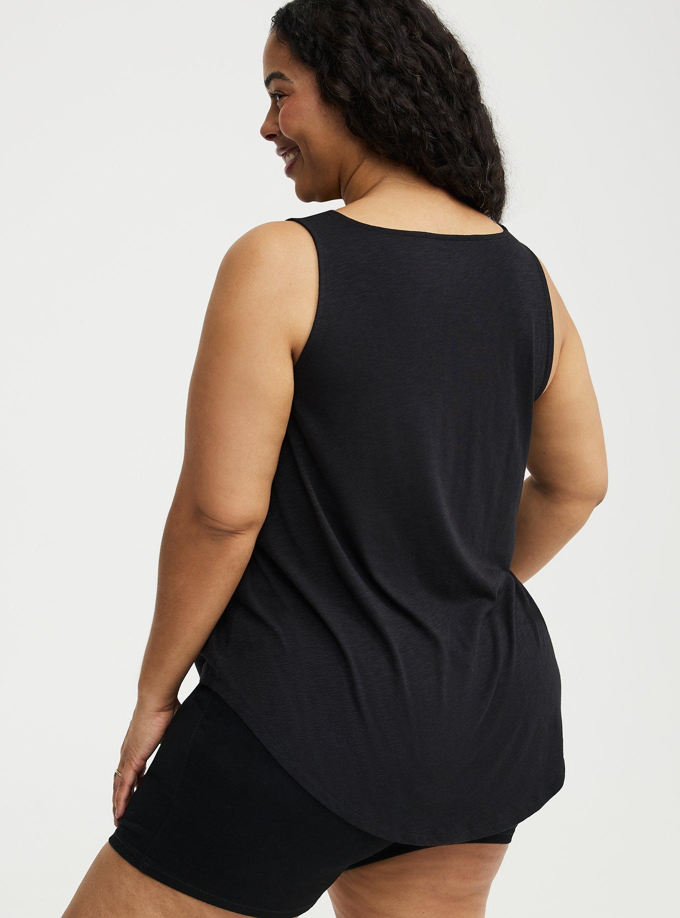 Lace Trim Swing Tank, DEEP BLACK, alternate