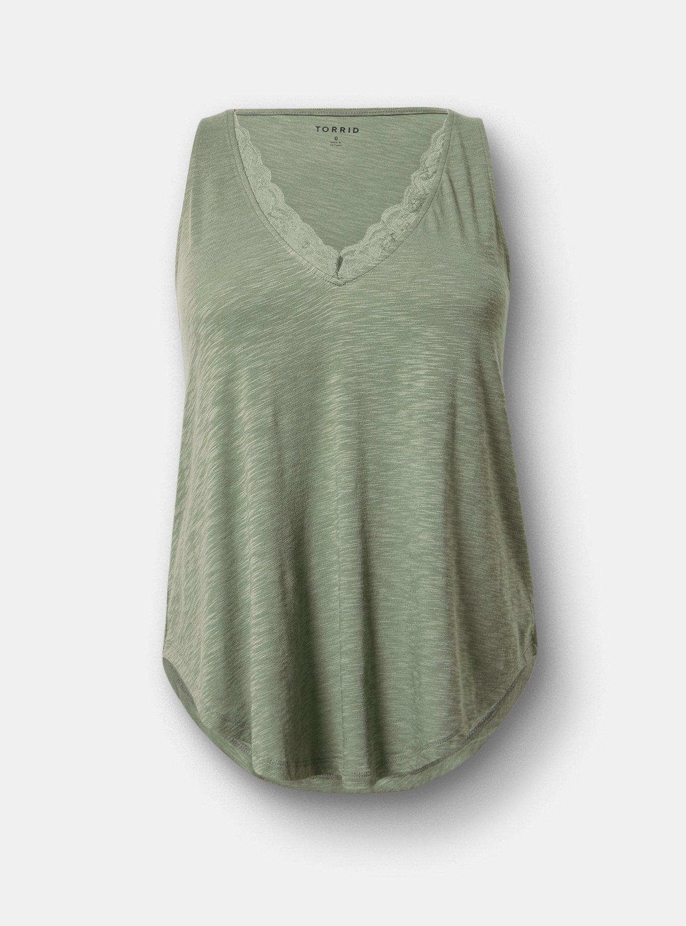 Lace Trim Swing Tank, AGAVE GREEN, hi-res
