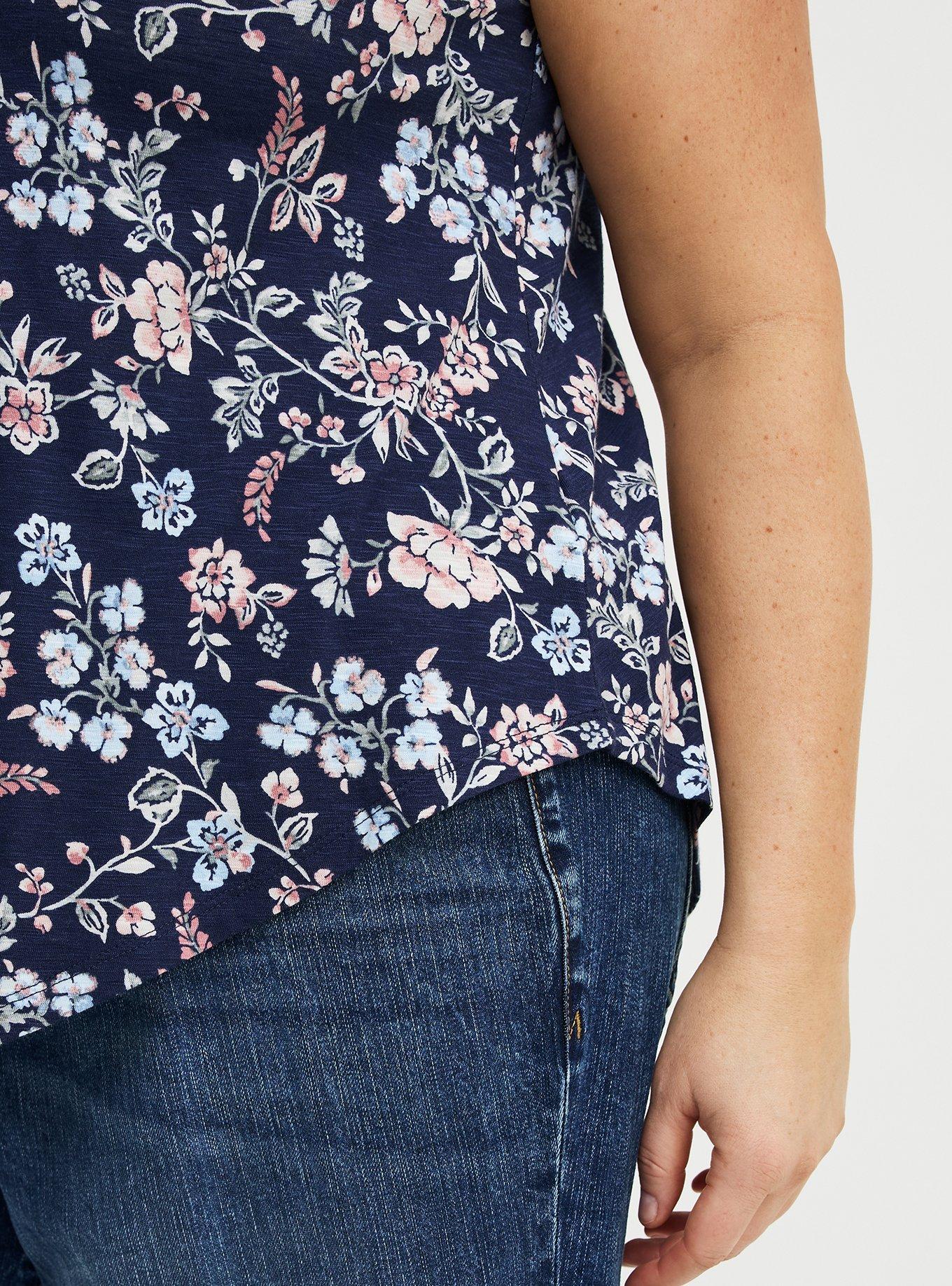 Lace Trim Swing Tank, TENDER JACOBEAN NAVY, alternate