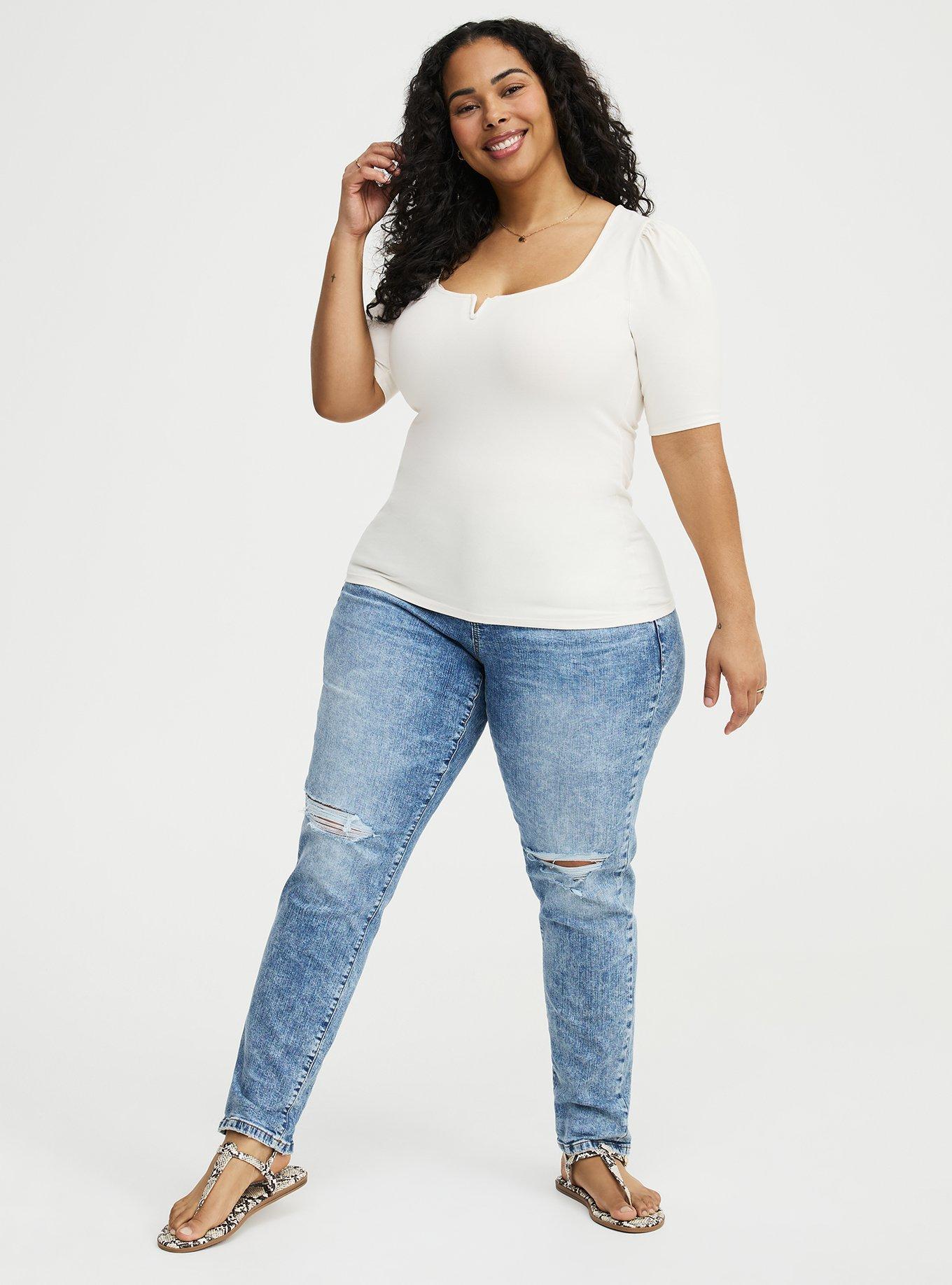 Foxy Puff Sleeve V-Wire Top, WHISPER WHITE, alternate