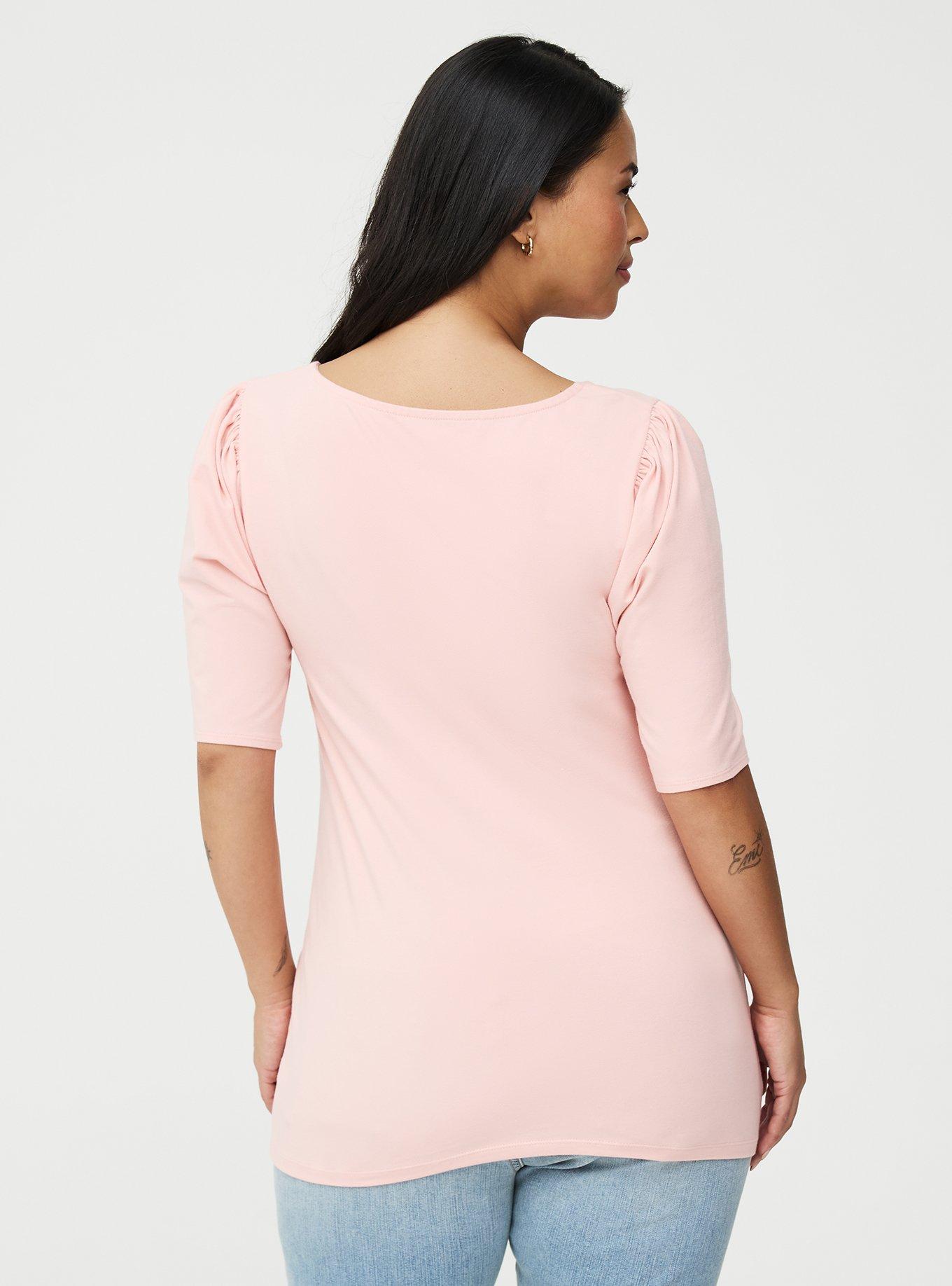 Foxy Puff Sleeve V-Wire Top, BLOSSOM, alternate