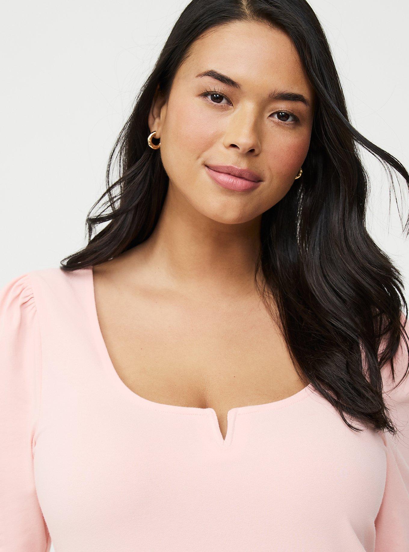 Foxy Puff Sleeve V-Wire Top, BLOSSOM, alternate