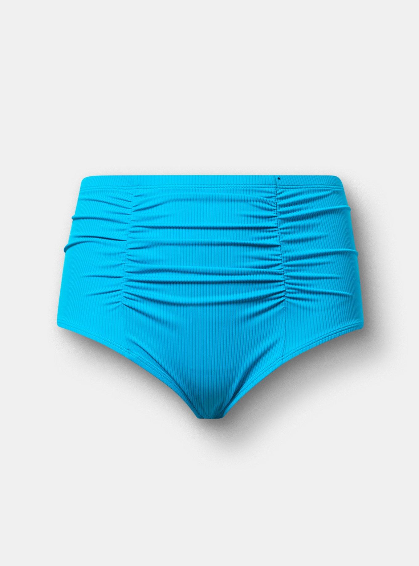 High-Rise Ruched Cheeky Bottom, BLUE SEA SWIM, hi-res