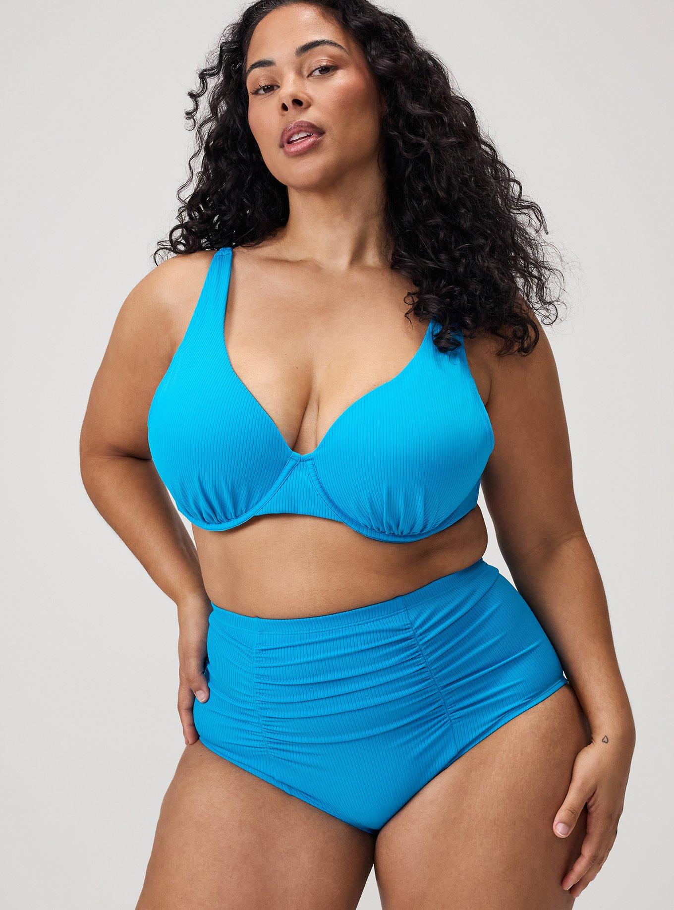 High-Rise Ruched Cheeky Bottom, BLUE SEA SWIM, hi-res