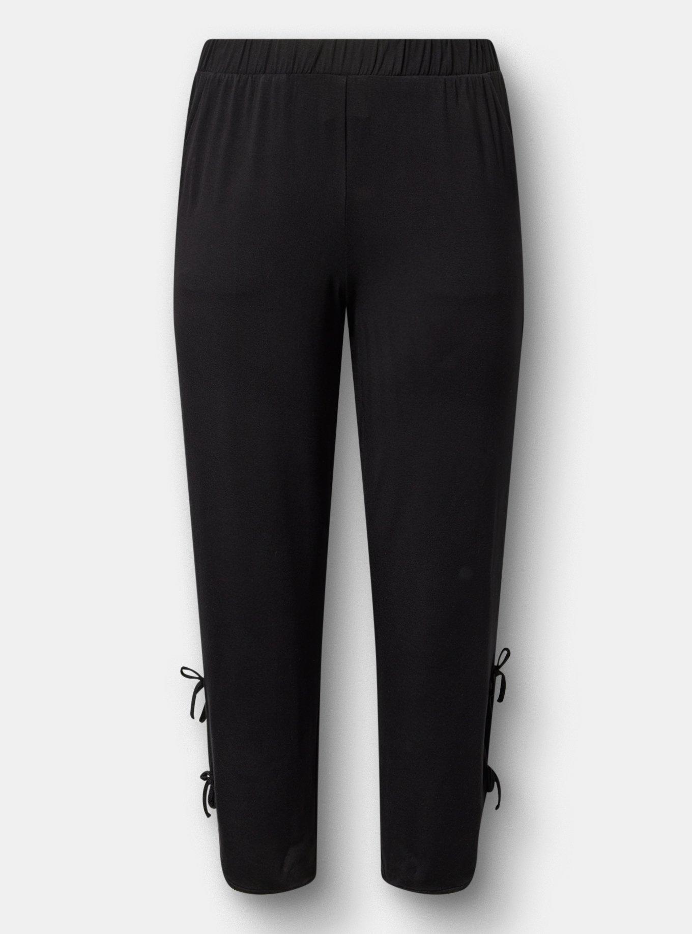 Super Soft Jersey Tie Side Lounge Pant, DEEP BLACK, hi-res