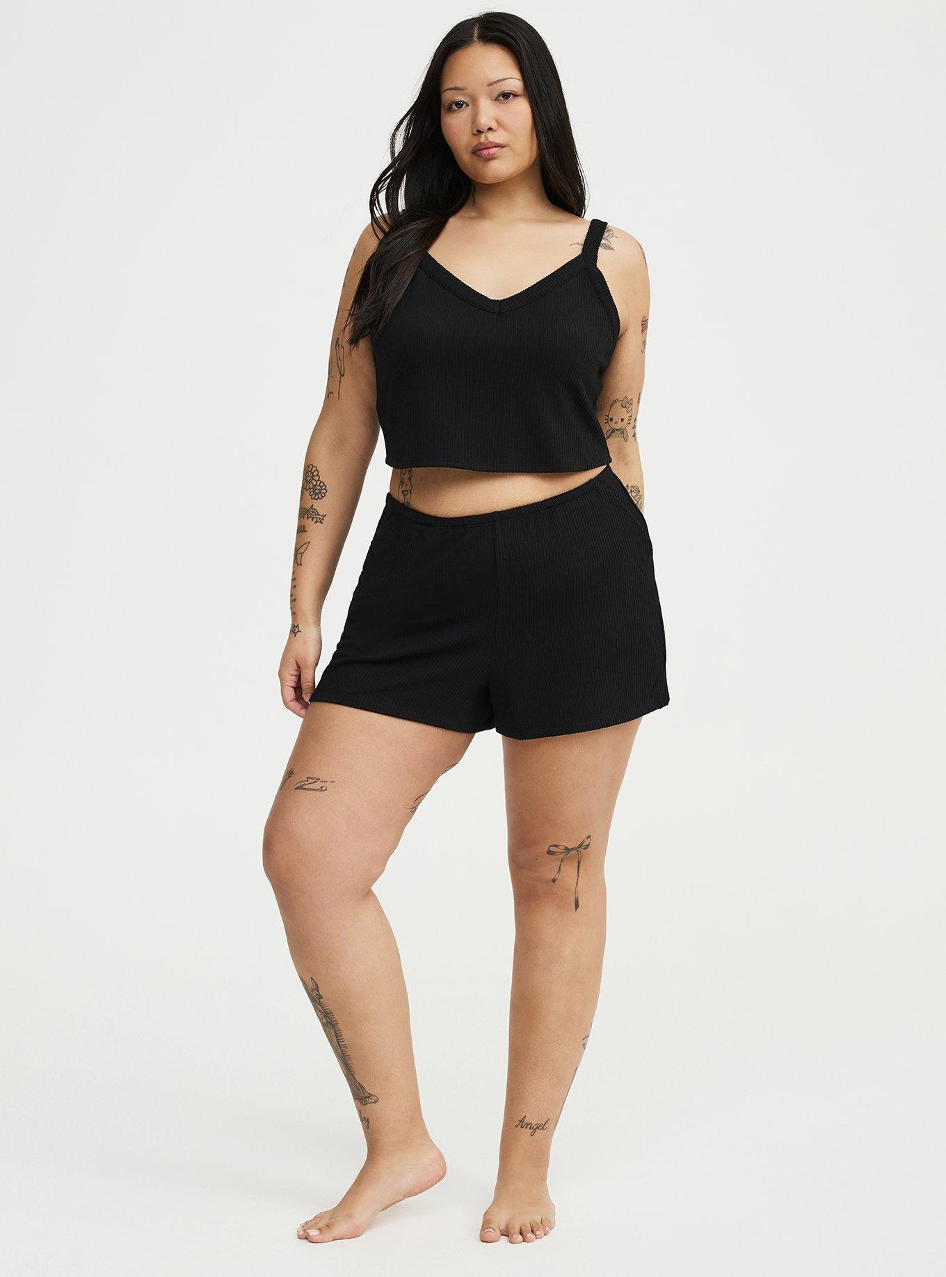 Textured Rib Lounge Brami, DEEP BLACK, alternate