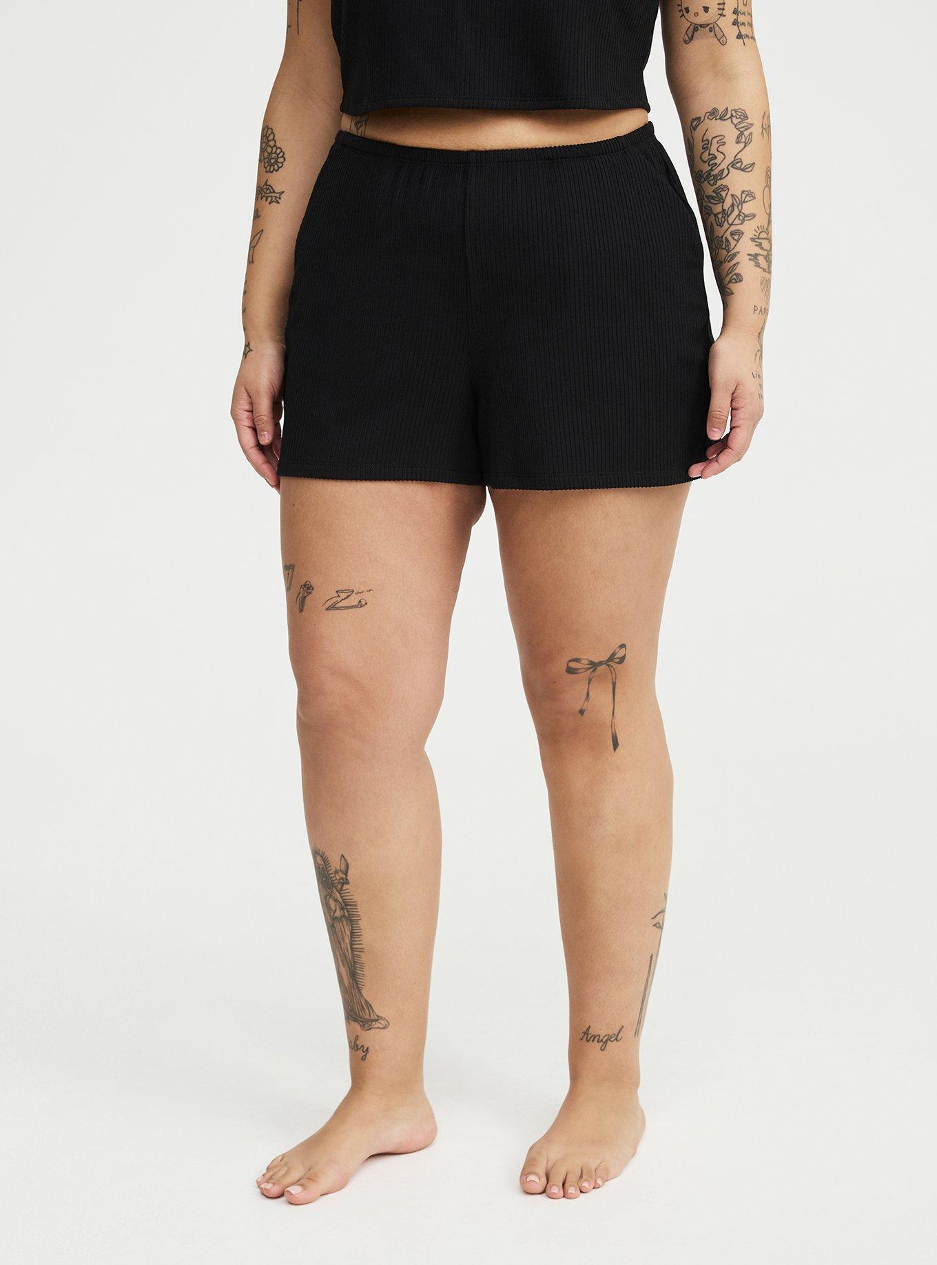 Textured Rib Lounge Short, DEEP BLACK, alternate