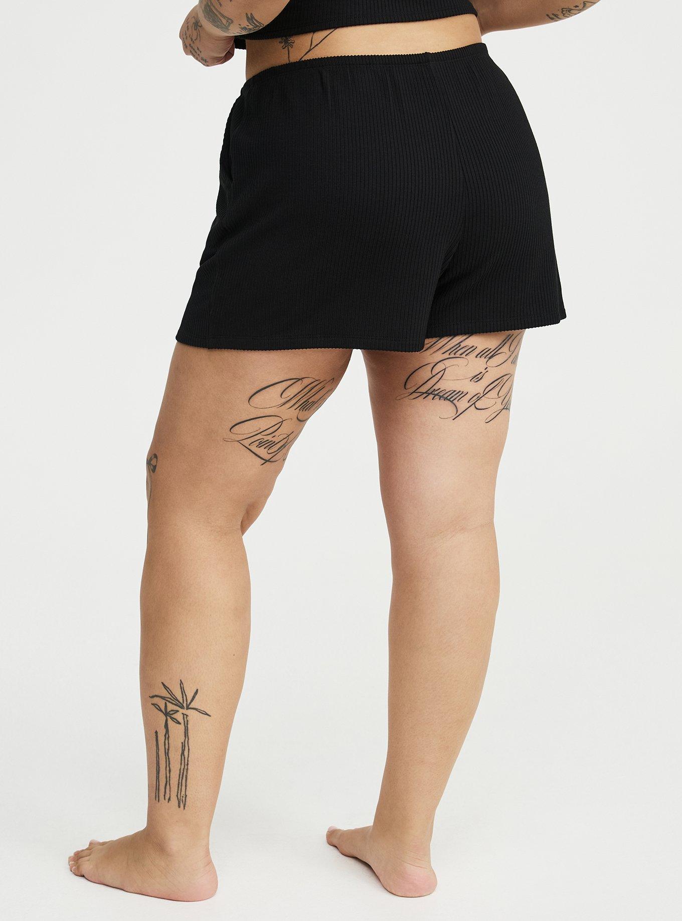 Textured Rib Lounge Short, DEEP BLACK, alternate