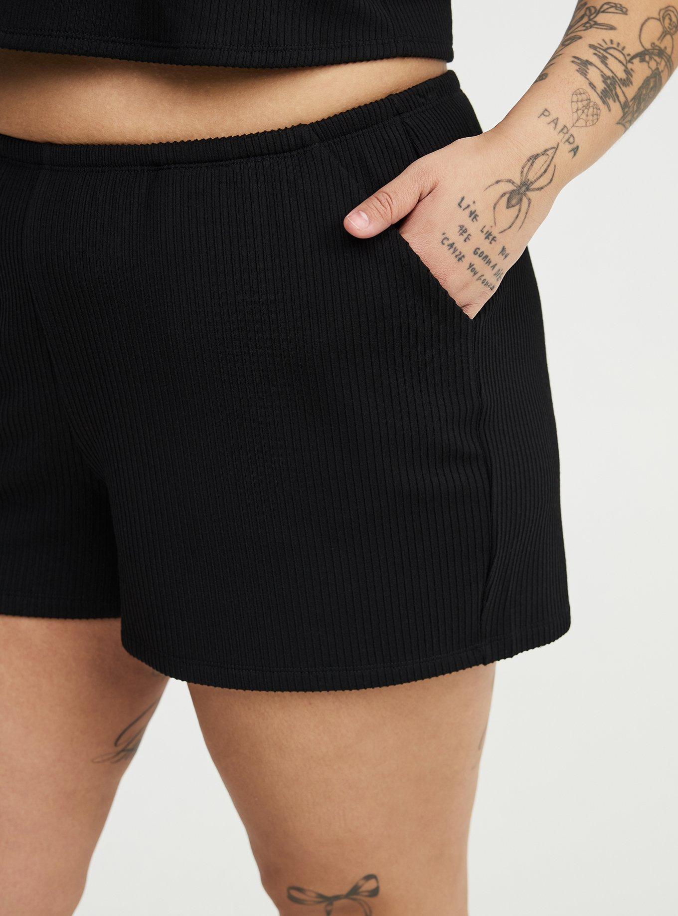 Textured Rib Lounge Short, DEEP BLACK, alternate