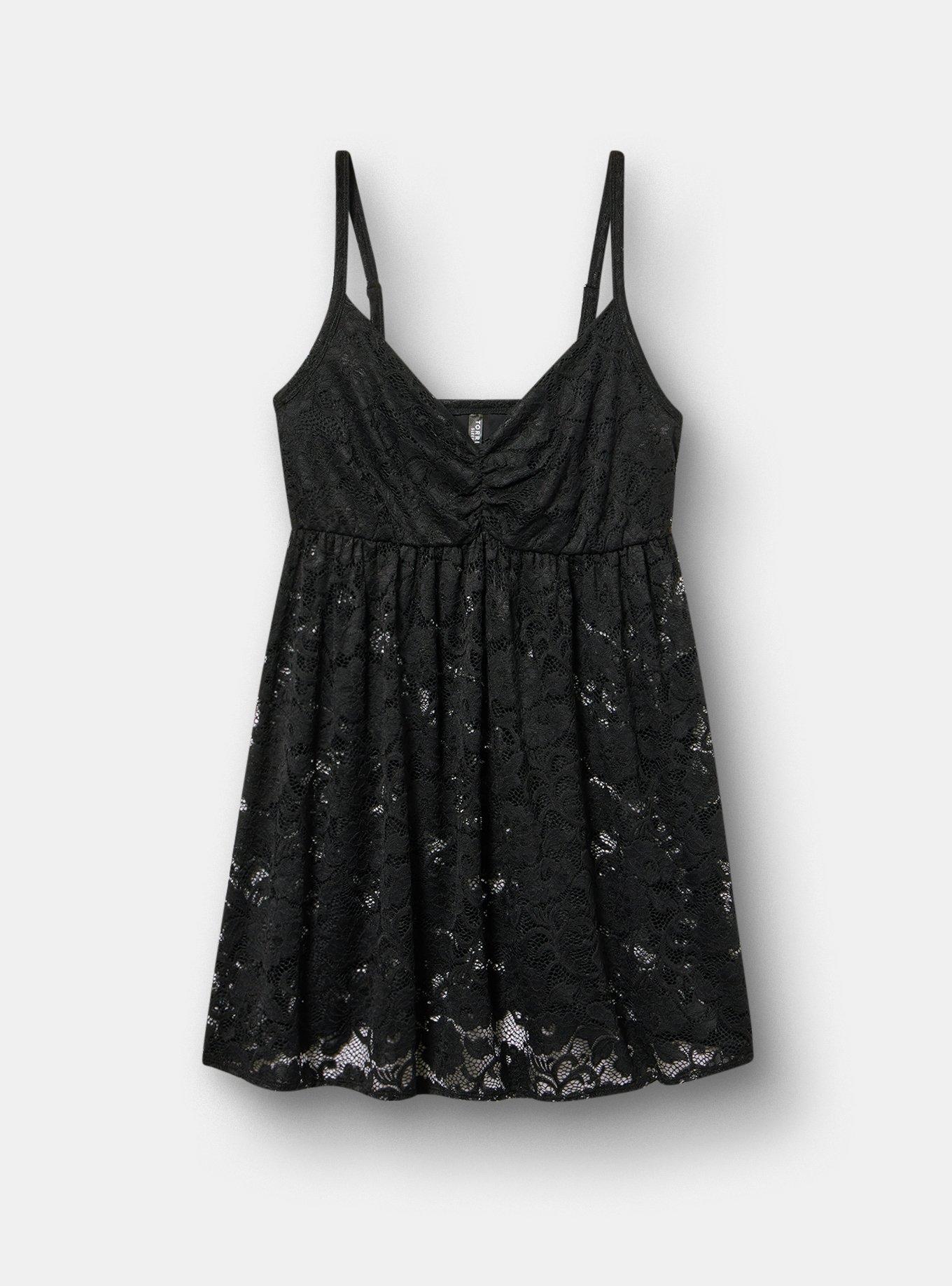 Stretch Lace Sleep Chemise, DEEP BLACK, hi-res