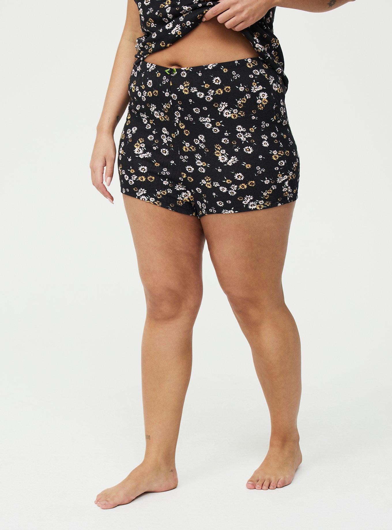 Pointelle Sleep Shortie, DAISY DITSY BLACK, alternate