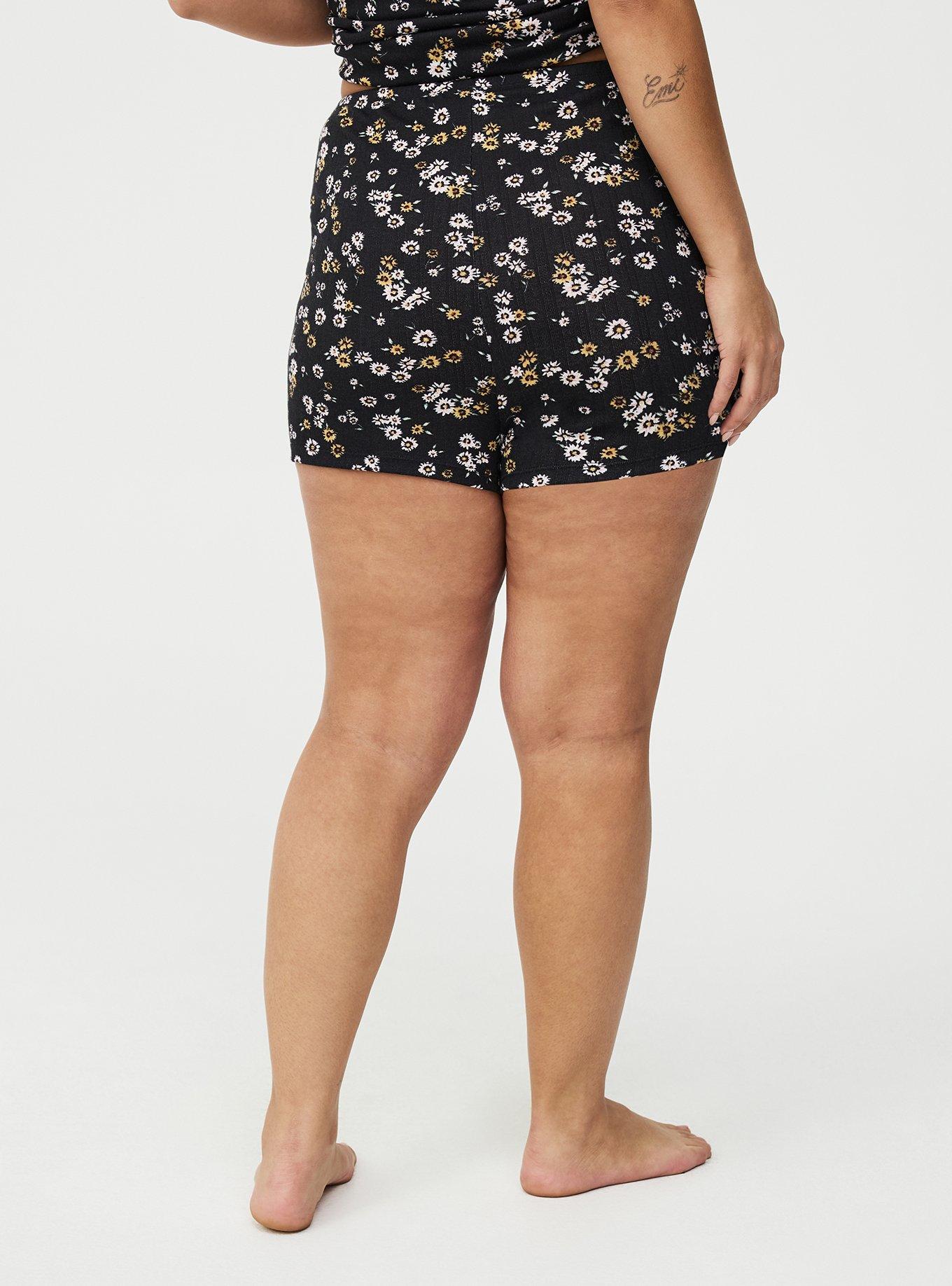 Pointelle Sleep Shortie, DAISY DITSY BLACK, alternate