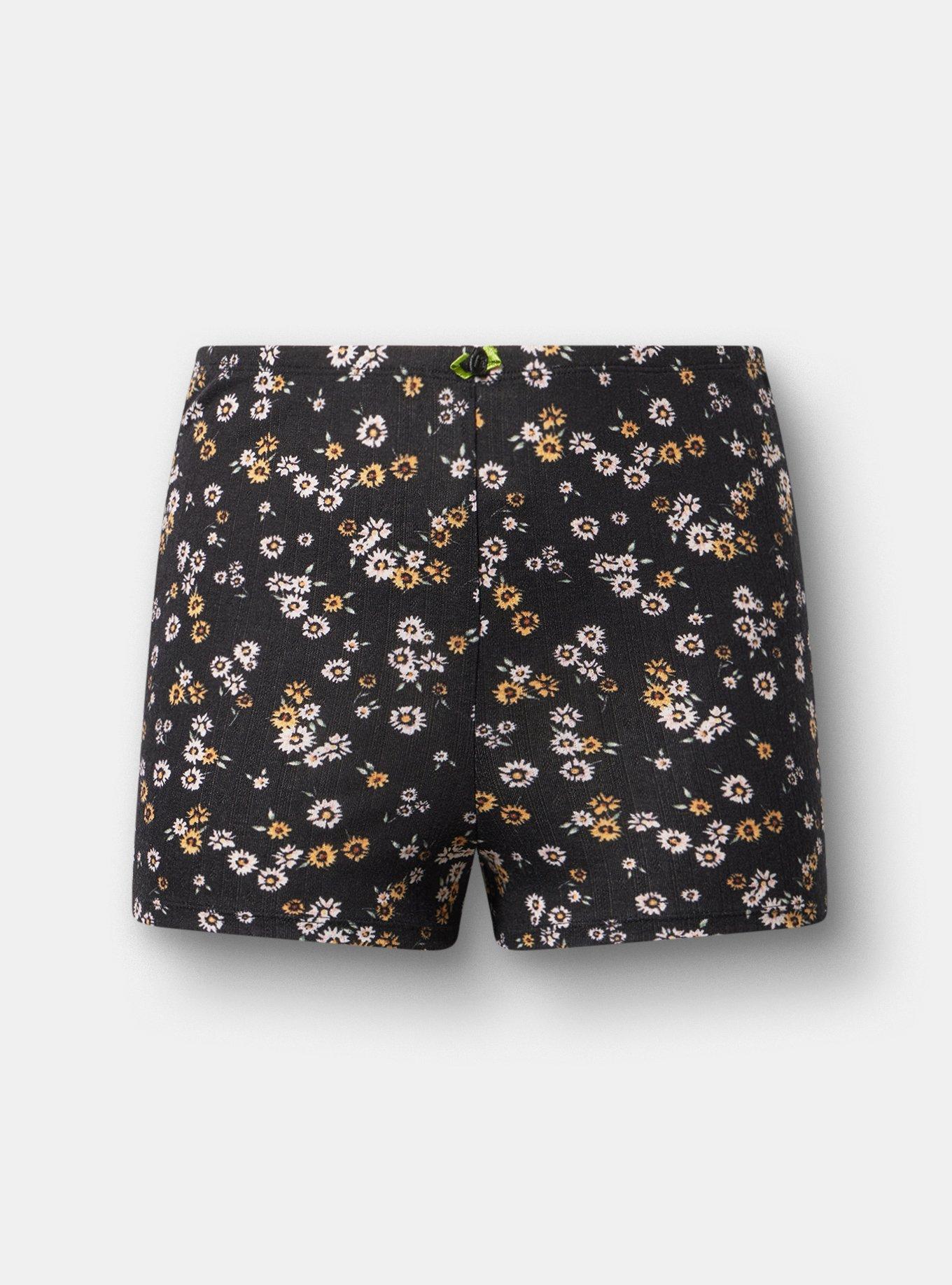 Pointelle Sleep Shortie, DAISY DITSY BLACK, hi-res