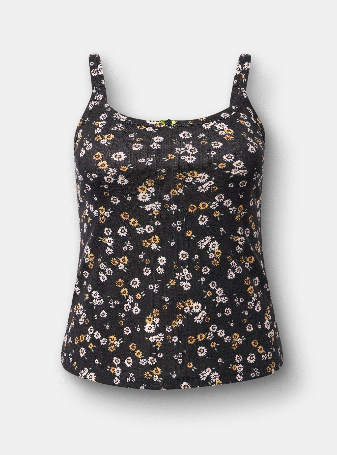 Pointelle Sleep Cami, DAISY DITSY BLACK, hi-res