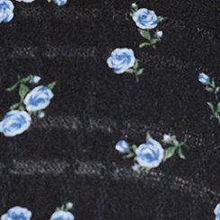 LoveSick Lace Trim Top, ROSA SPRIGS FLORAL BLACK BLUE, swatch