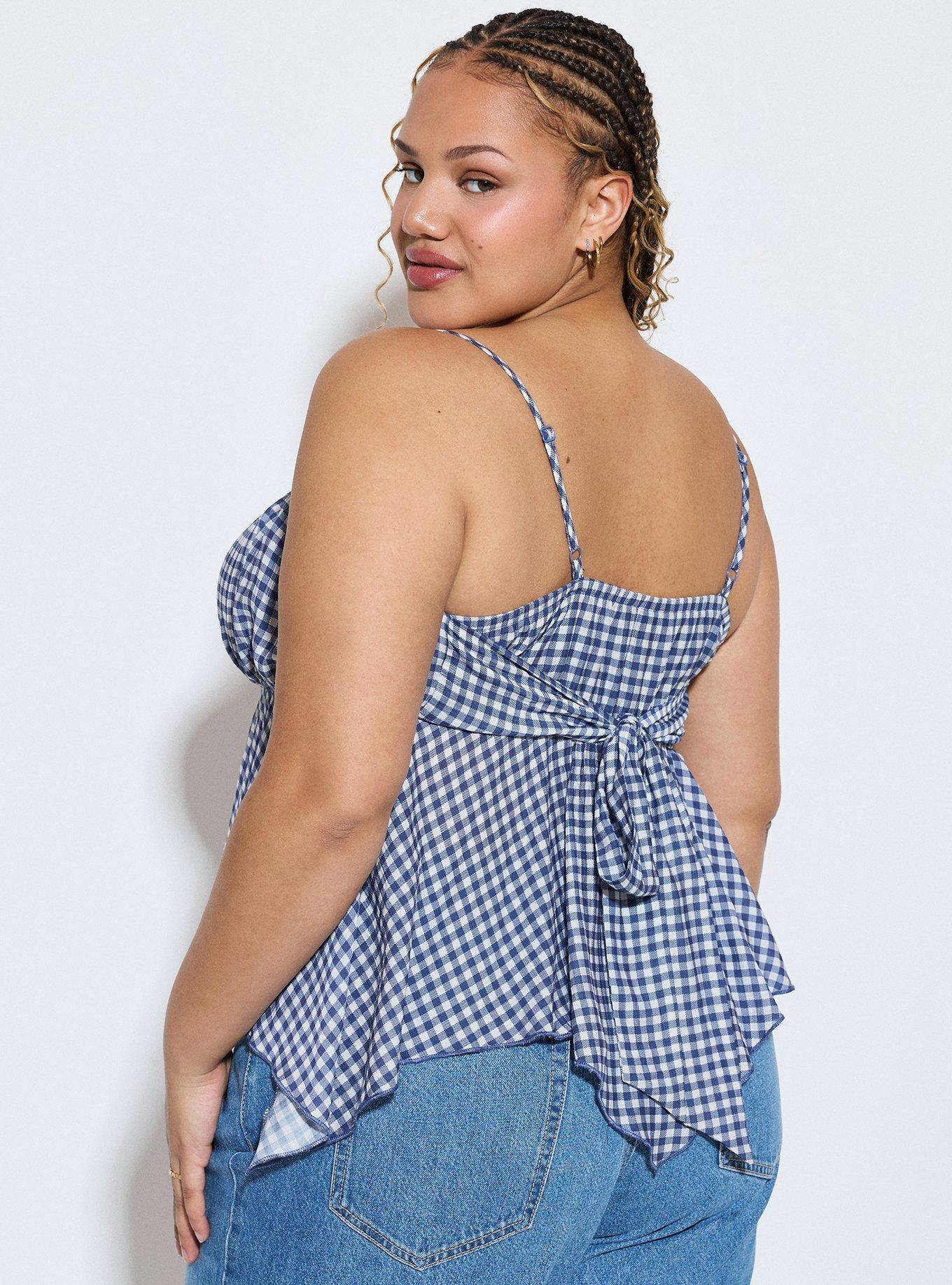 LoveSick Tie-Back Tube Top, LANA GINGHAM BLUE, alternate
