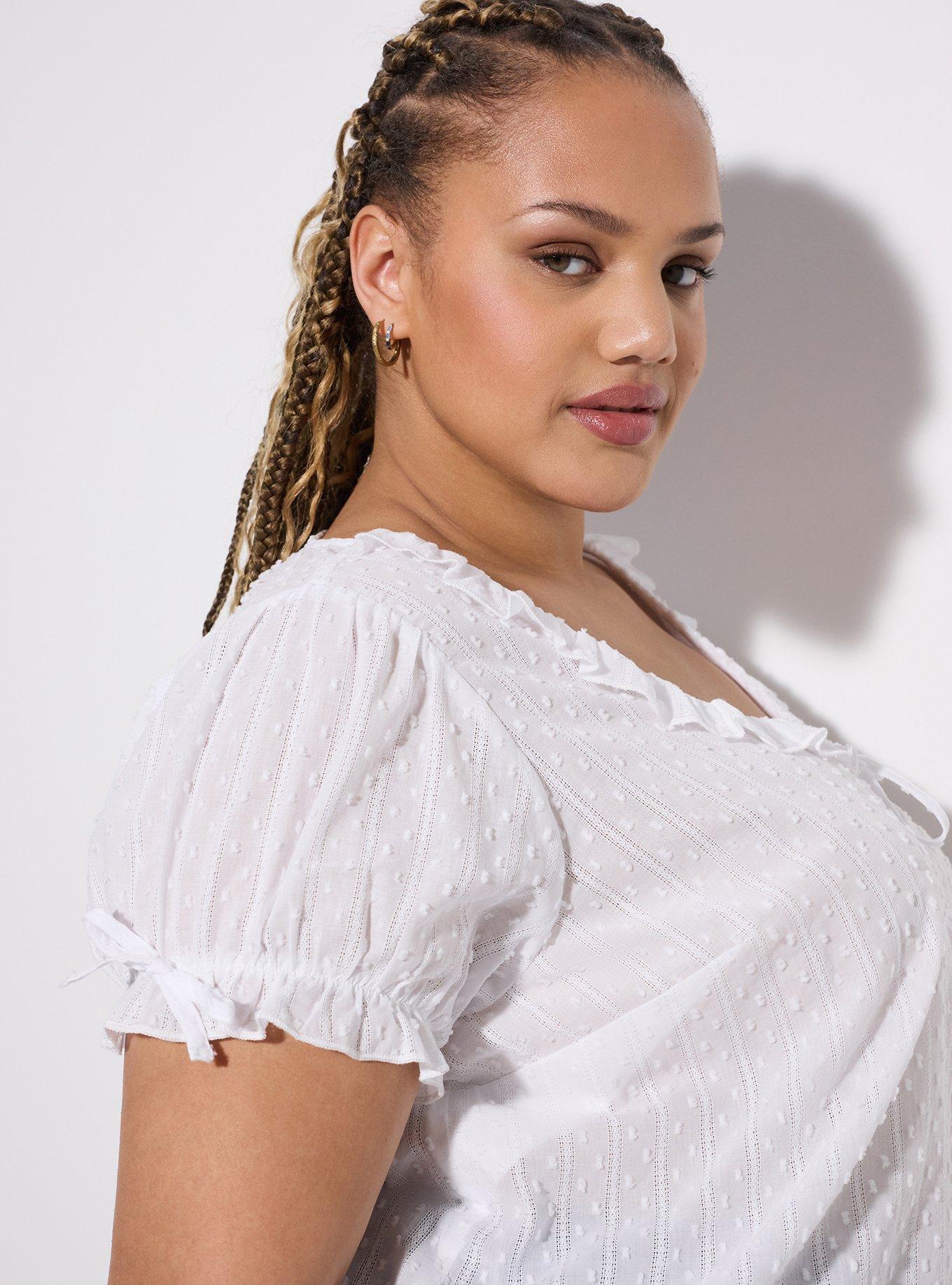 LoveSick Ruffle Detail Tie Front Top, BRIGHT WHITE, alternate