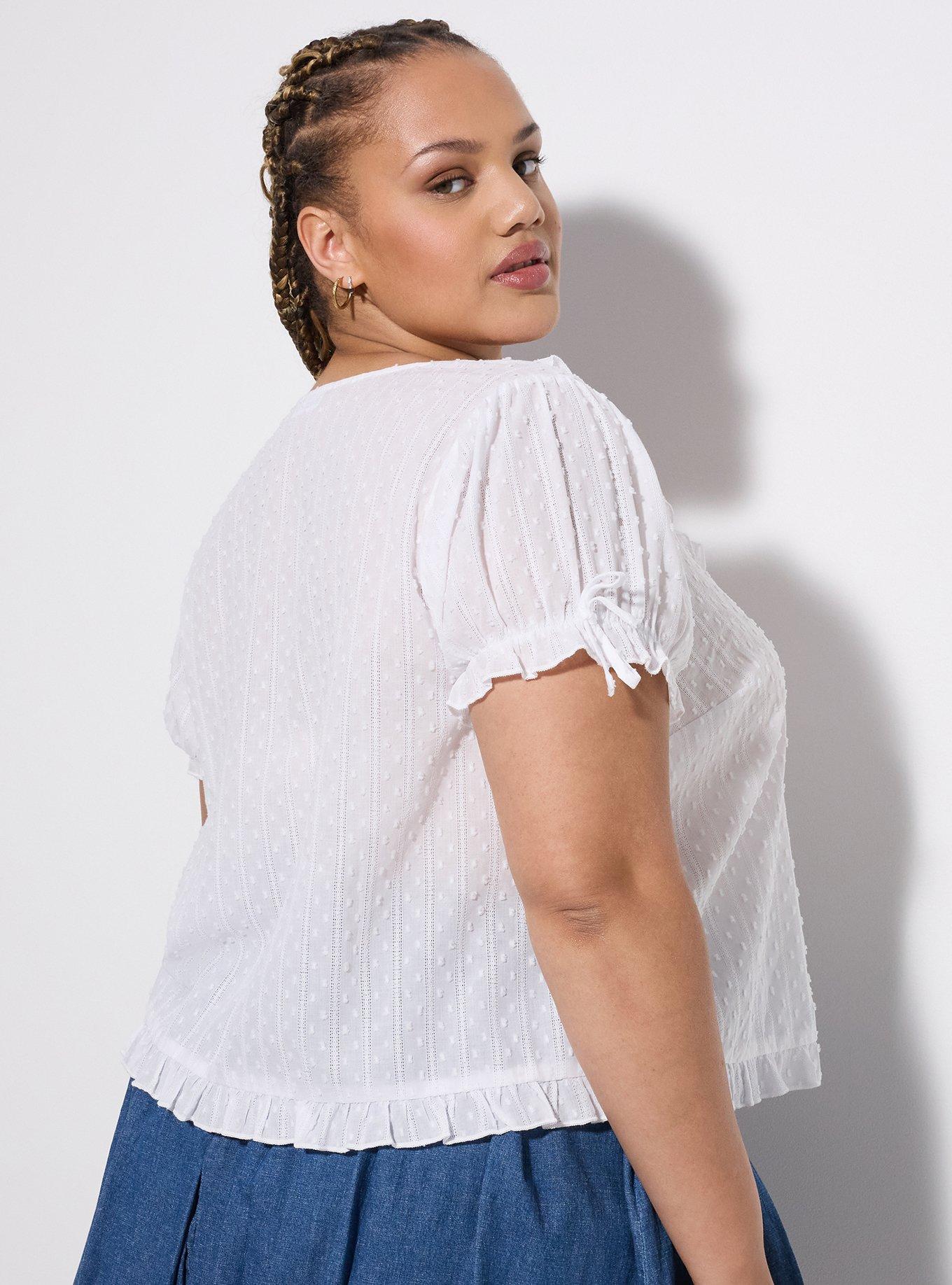 LoveSick Ruffle Detail Tie Front Top, BRIGHT WHITE, alternate