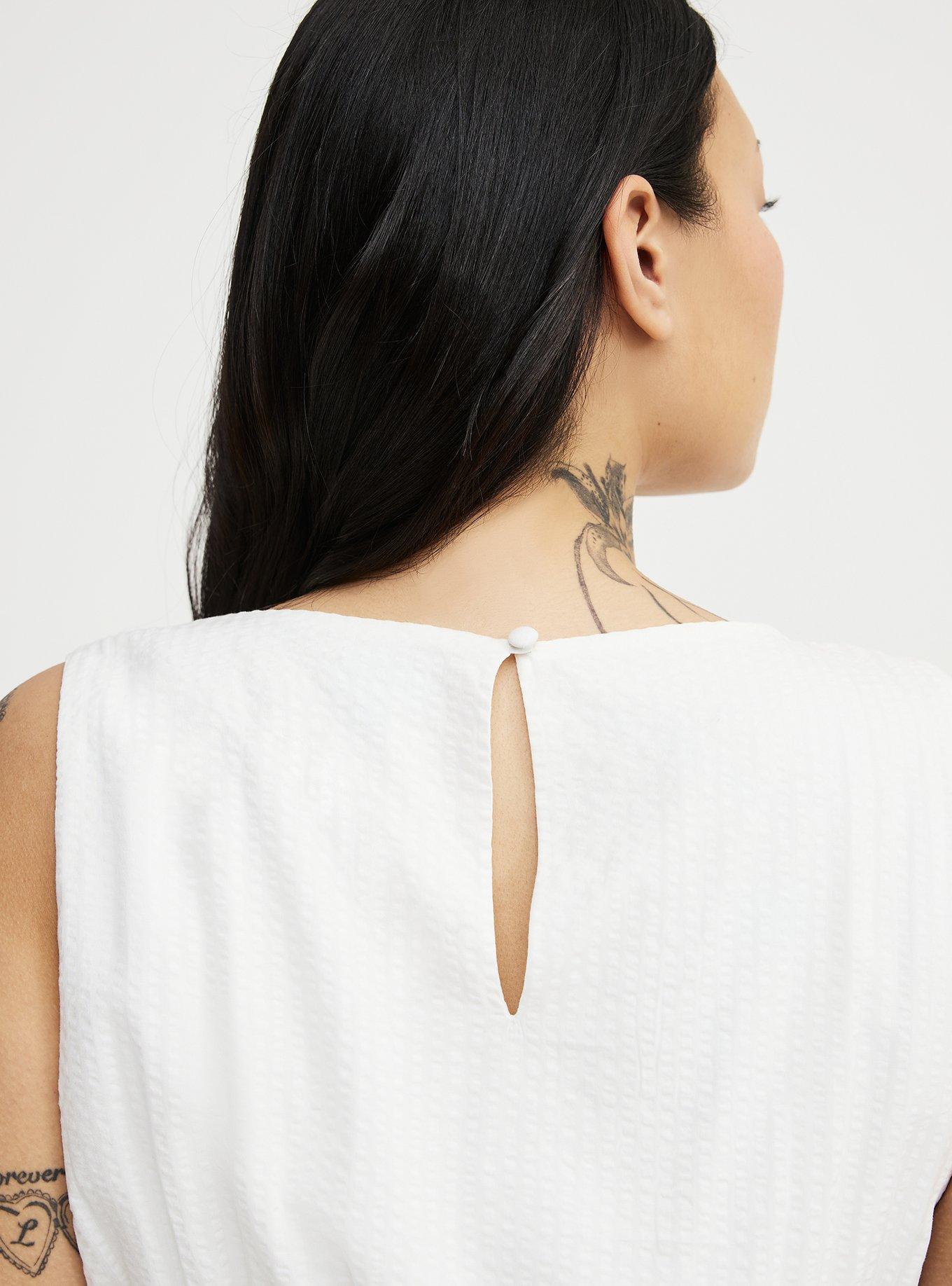 Smocked Waist Mini Dress, CLOUD DANCER, alternate