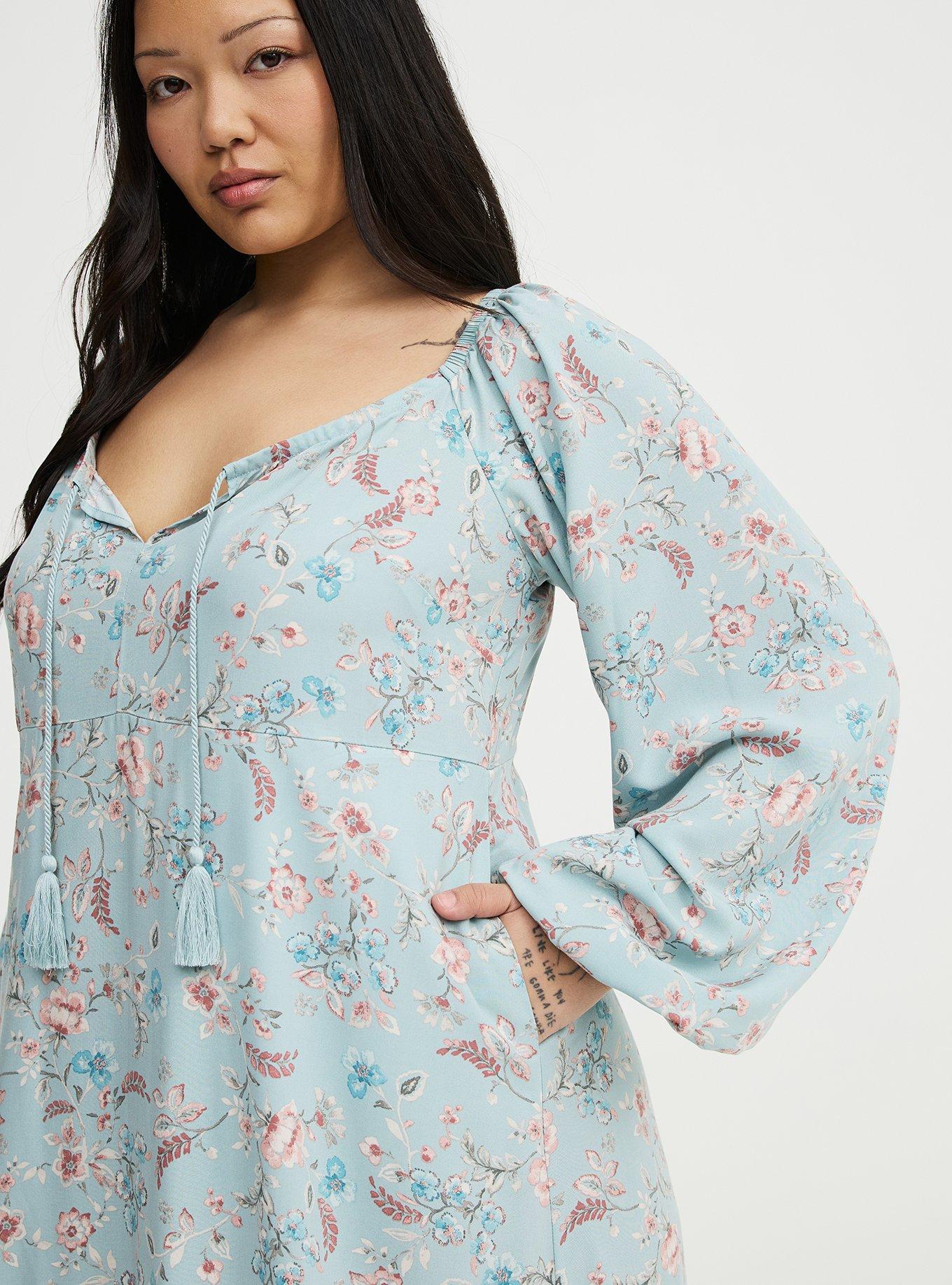 Blouson Sleeve Tiered Maxi Dress, TENDER JACOBEAN MINT, alternate