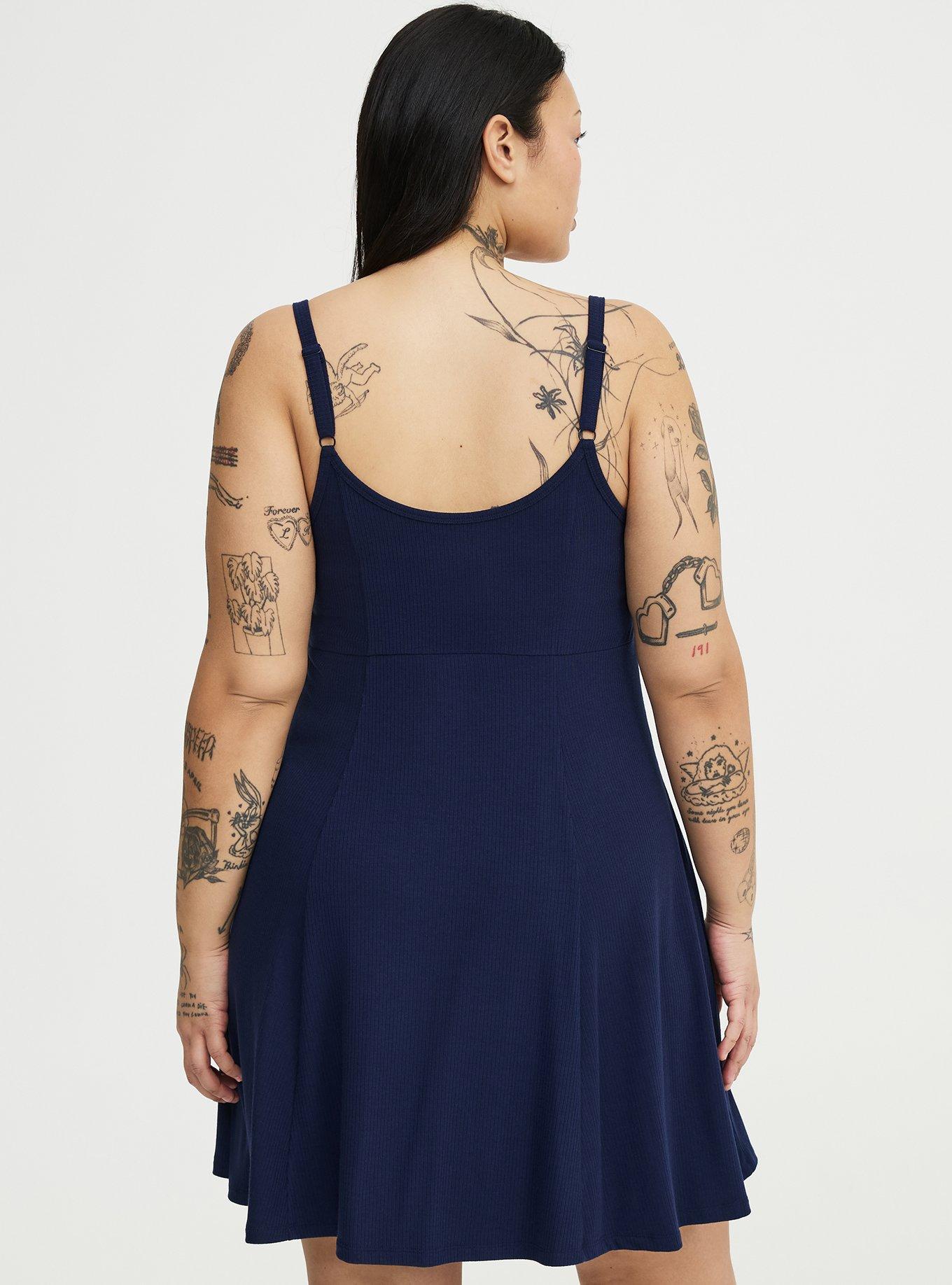 Scoop Neck Skater Mini Dress, PEACOAT, alternate