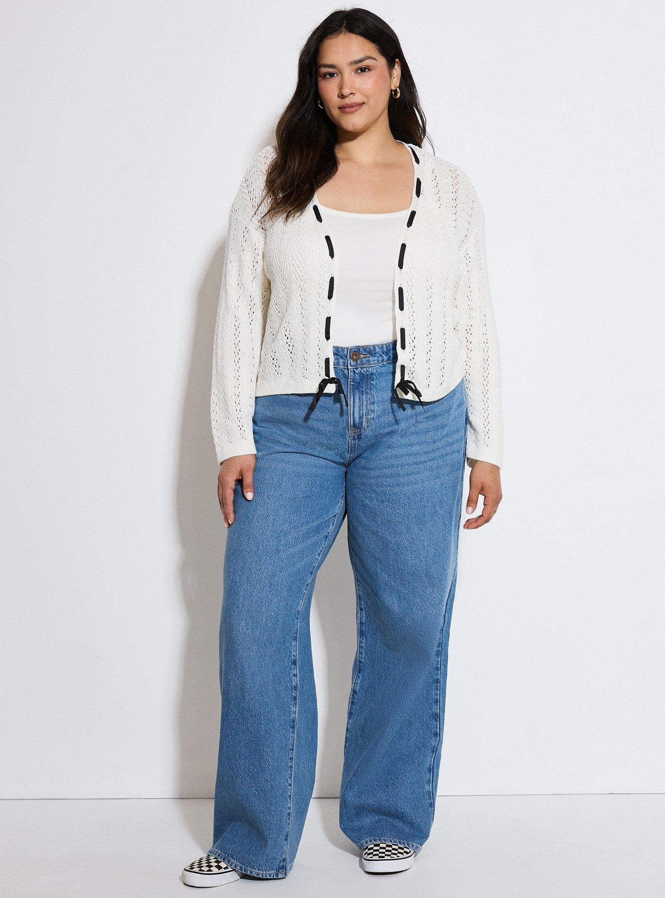 LoveSick Slotted Ribbon  Cardigan, CLOUD DANCER, alternate