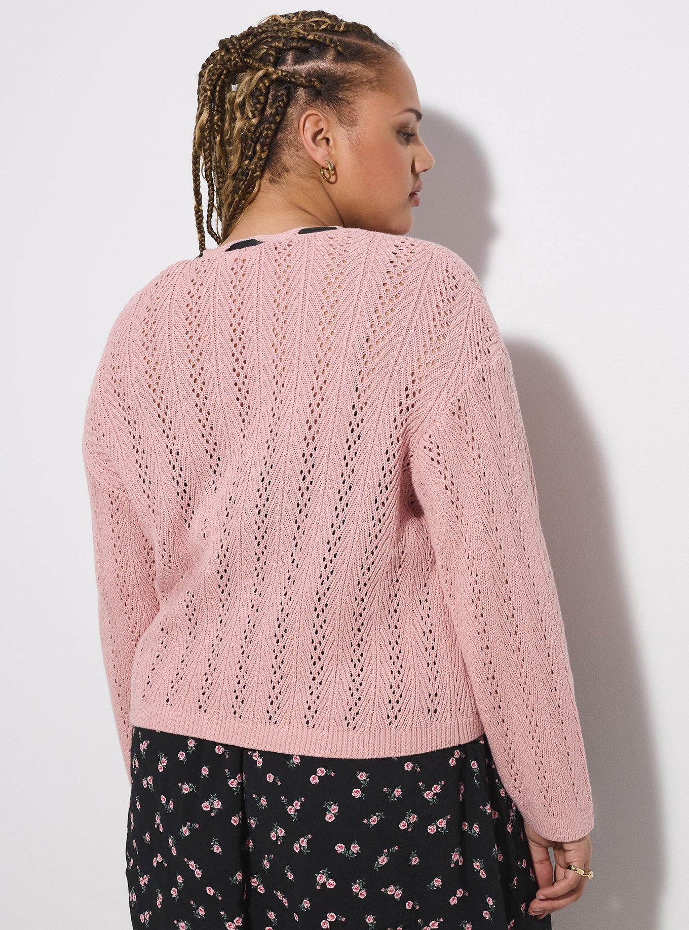 LoveSick Slotted Ribbon  Cardigan, SILVER PINK, alternate