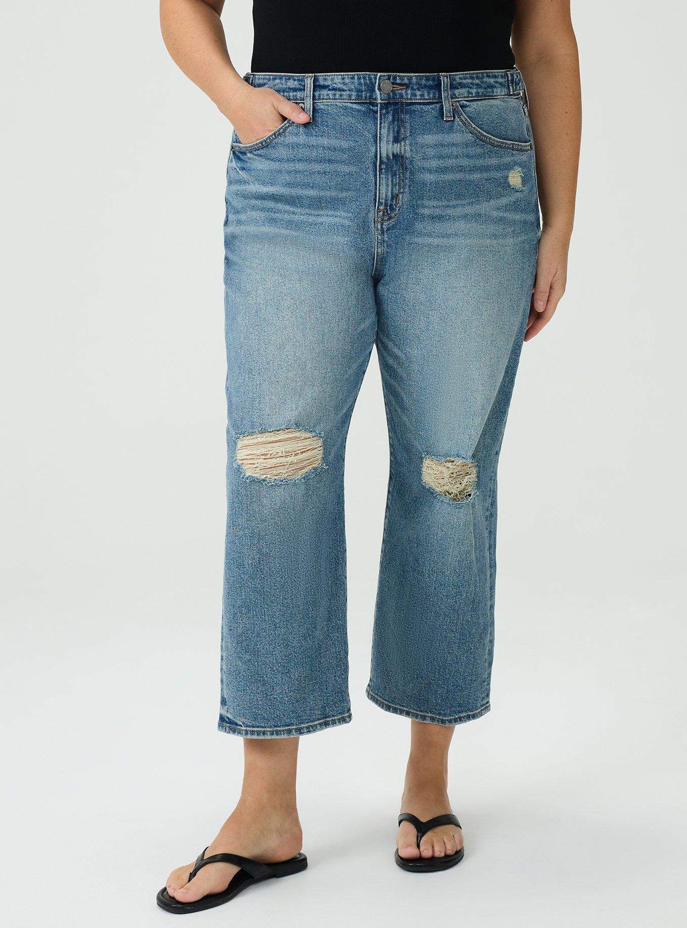 Plus Size High-Rise Straight Ankle Jean, AMERICANO, alternate