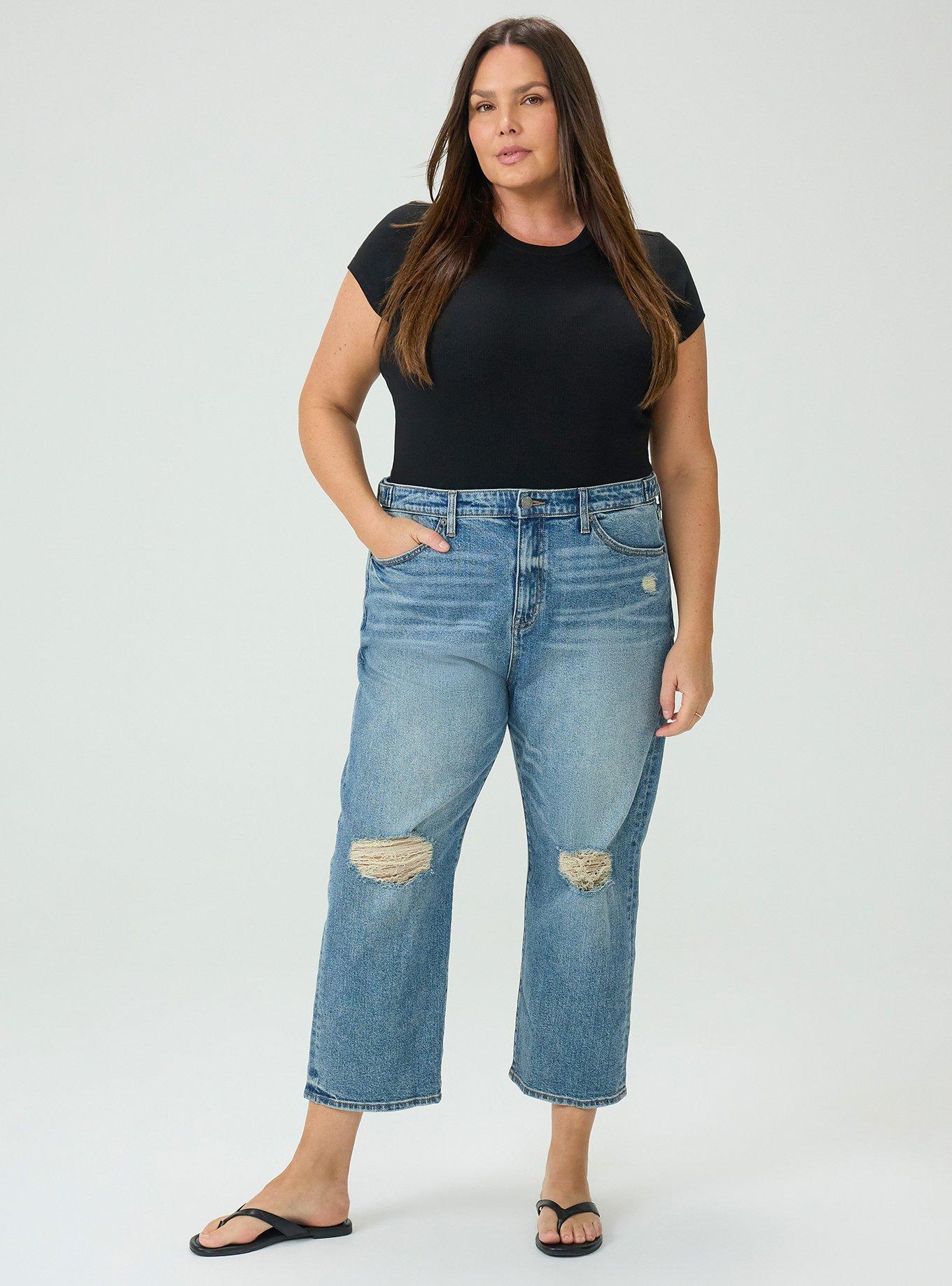 Plus Size High-Rise Straight Ankle Jean, AMERICANO, alternate
